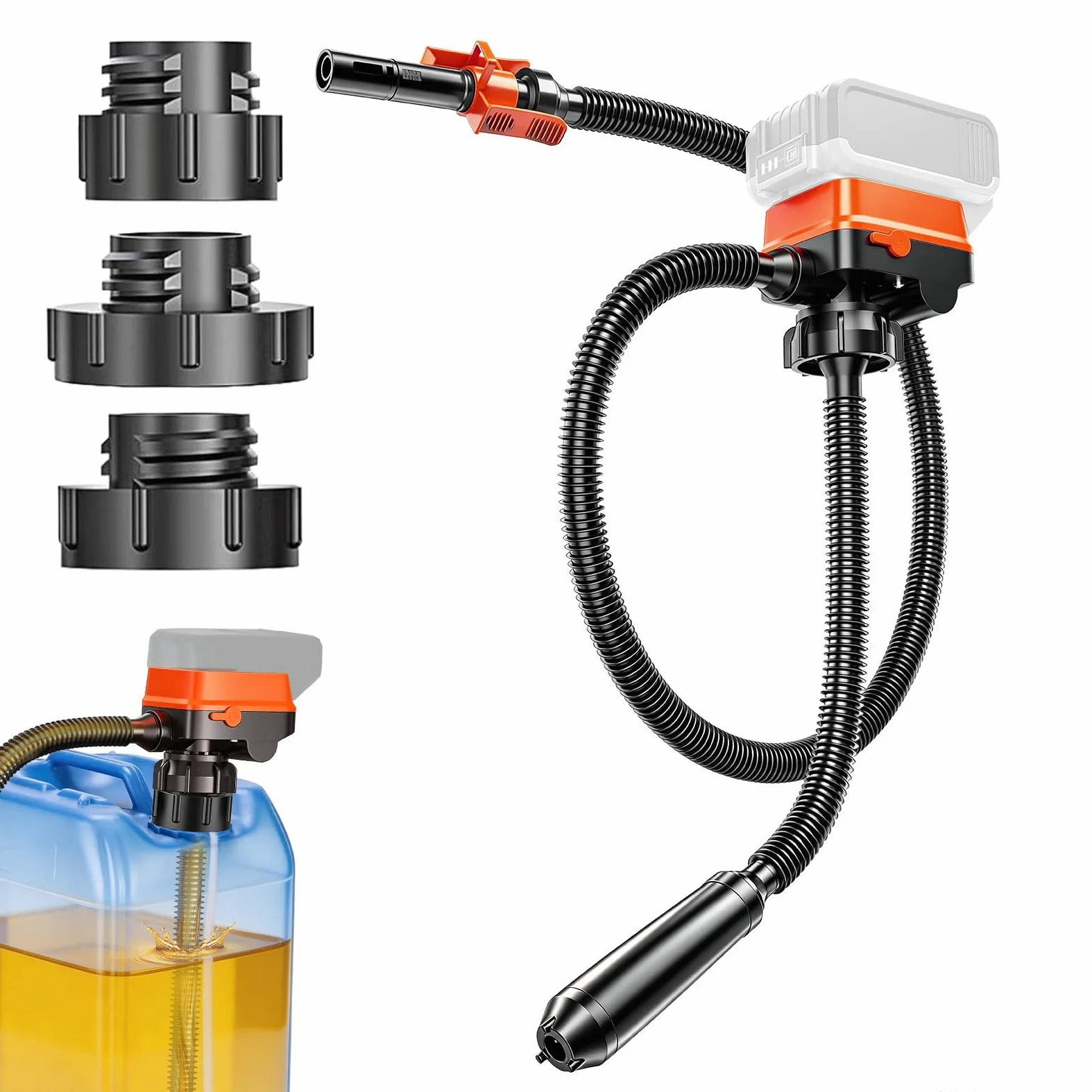 WingFly Bomba de Trasiego de Combustible para Dewalt 20V Milwaukee 18V | Sensor de Parada Automática, Bomba de Líquido Portátil, Bomba de Trasiego Eléctrica (12L/Min)
