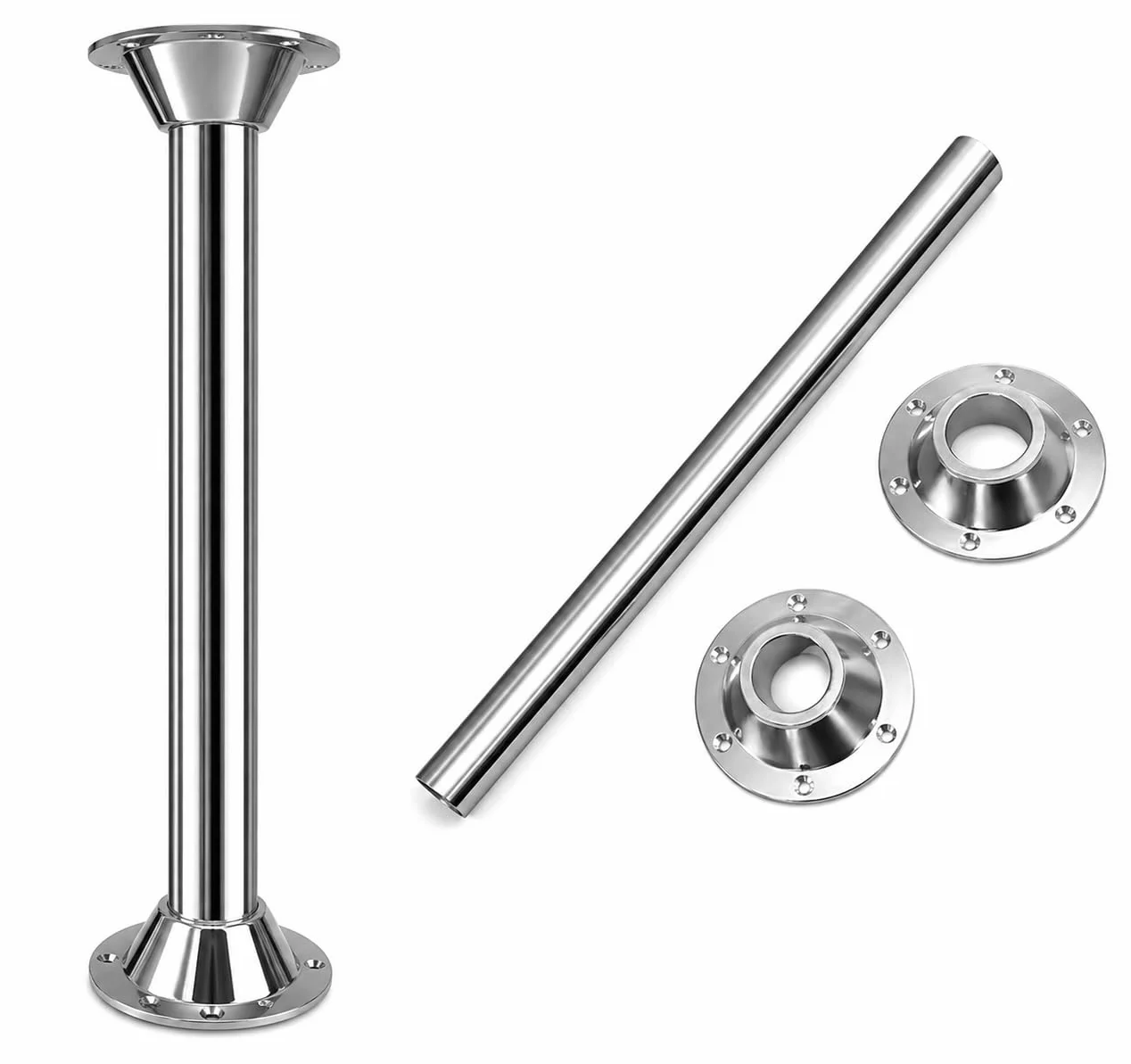 Pata de Mesa Camper y Caravana – CONICA para Furgonetas y Campers, Tubo 70 cm de Altura, Ligera y Resistente – Soporte Estable para Mesas en Autocaravanas