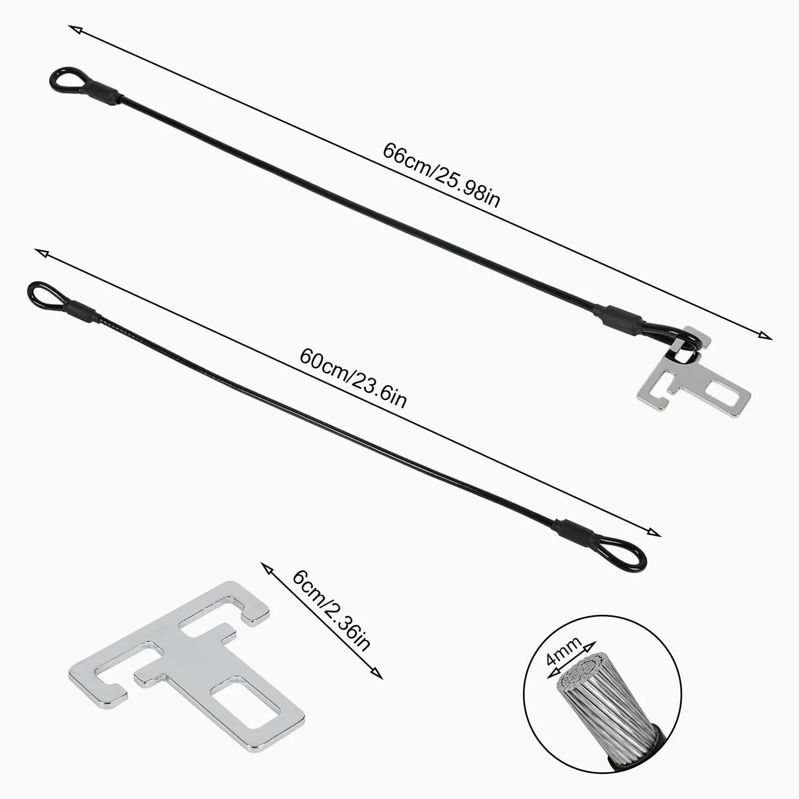 Antirrobo accesorios para autocaravana, 2 unidades de 60 cm, protección antirrobo, cerradura de puerta corredera de camping para caravanas, autocaravanas, furgonetas, vehículos comerciales (A)