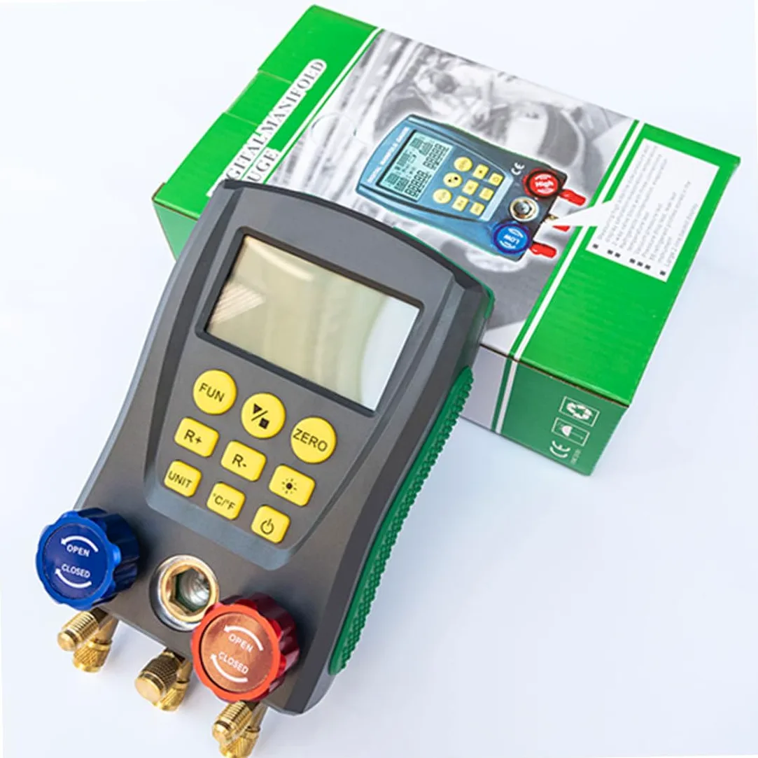 Manómetro digital de refrigeración DY517, aire acondicionado para coche, presión, temperatura, manómetro electrónico, herramientas de prueba, colector digital