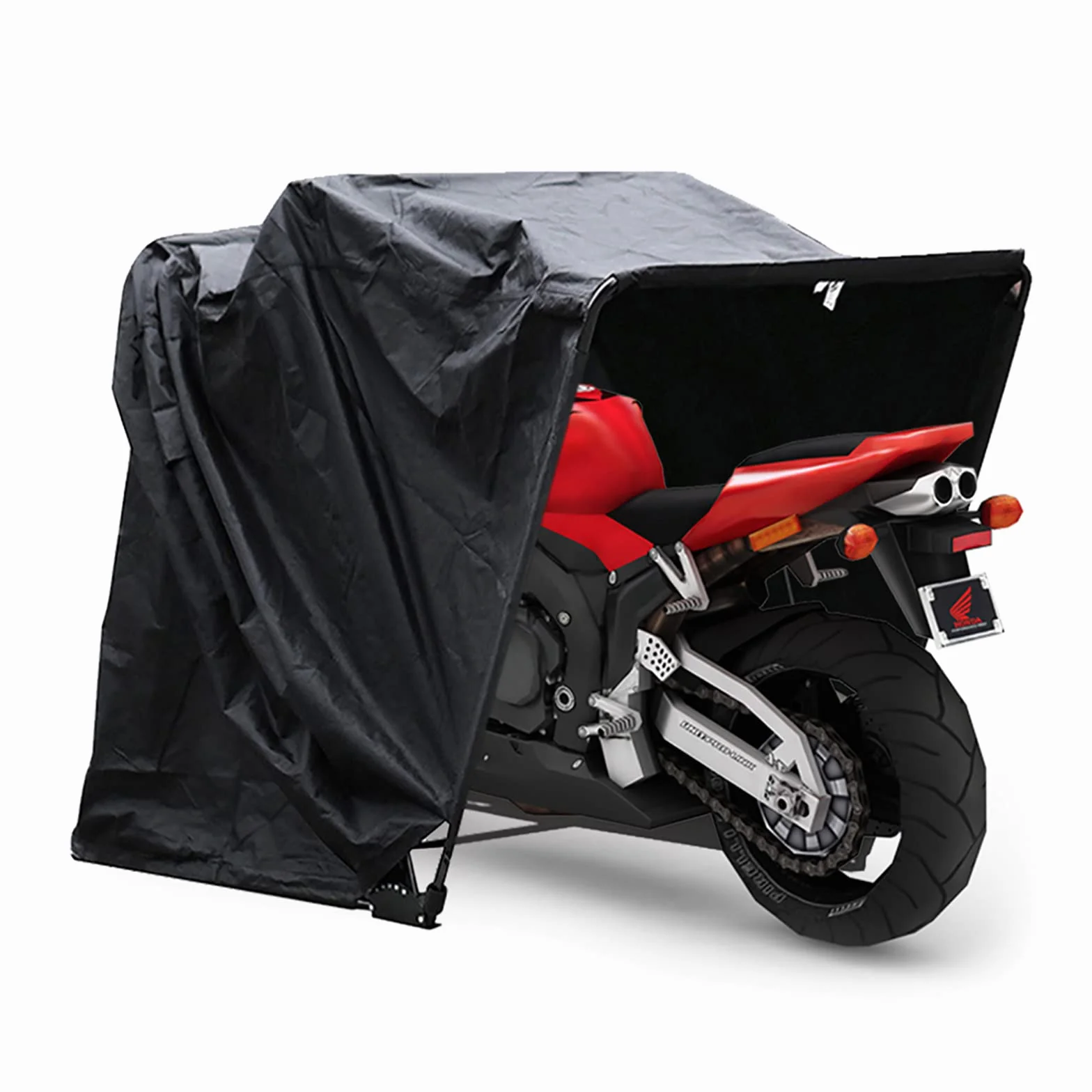 Tienda de campaña universal plegable para motocicleta, garaje, lona protectora plegable con bolsa de transporte, tienda de campaña plegable para motocicleta, garaje, protección UV, cubierta