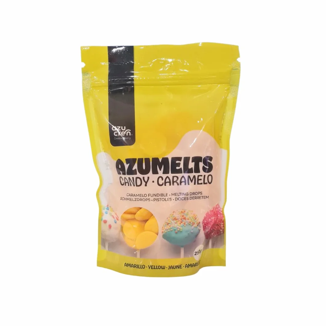 Azucren Melts Amarillos Chocolate para Derretir Perlas Caramelo Fundible Repostería 250 G