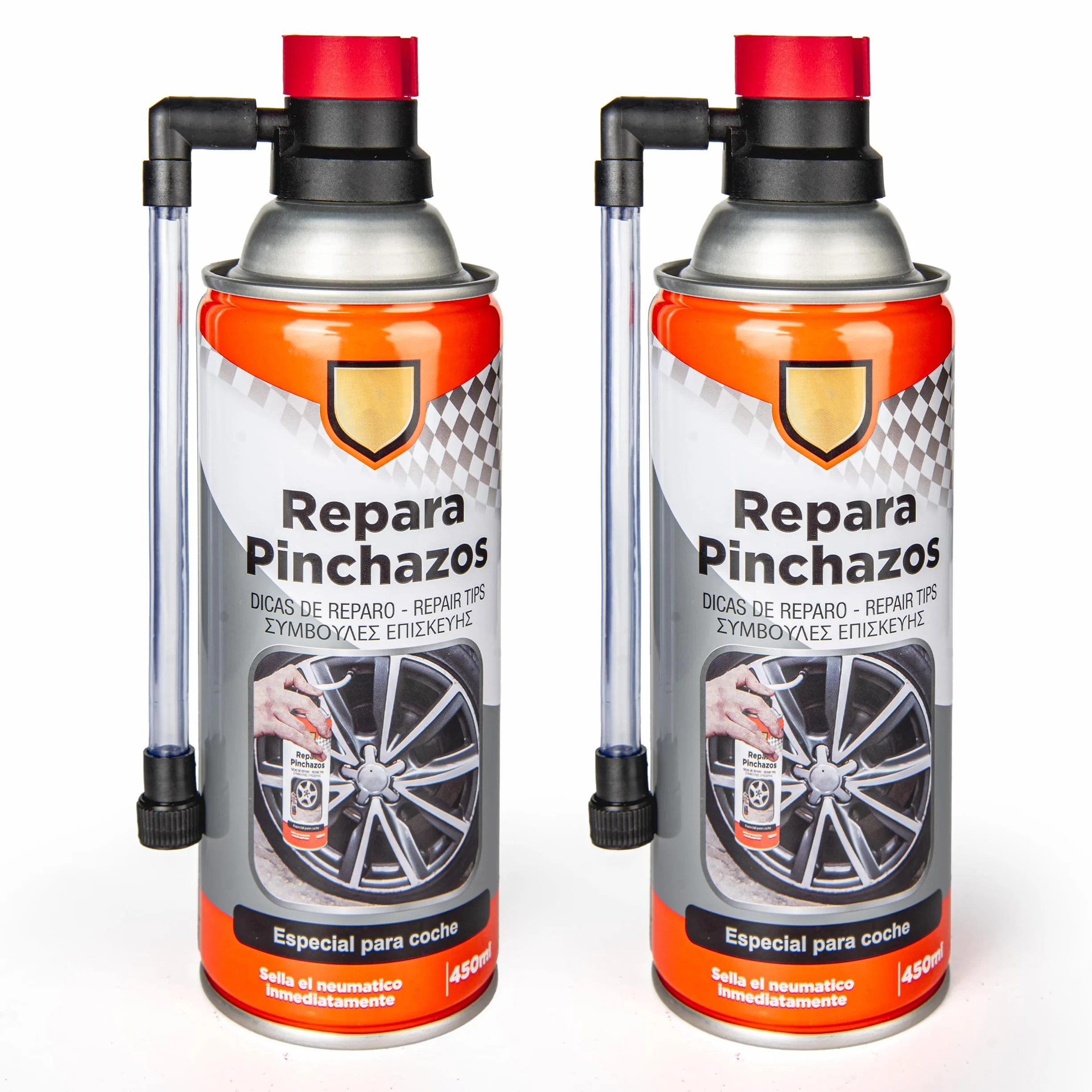 Kit Repara Pinchazos Especial para Coche 450ml Sella el Neumatico Inmediatamente - Sellador Emergencia para Reparar Ruedas (2)