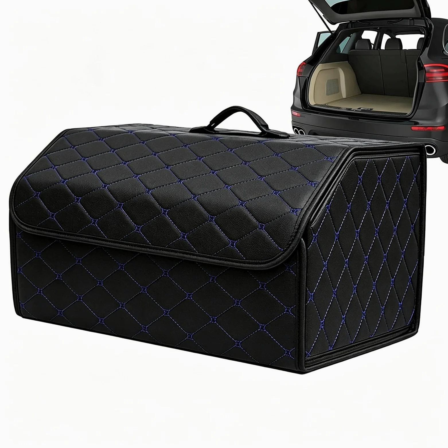 Organizador Maletero Coche, para Jeep Grand Cherokee WH 2007 2008 2009 2010 Caja Almacenamiento Plegable Bolsa Organizadora Cuero PU Impermeable Compartimentos,D-L