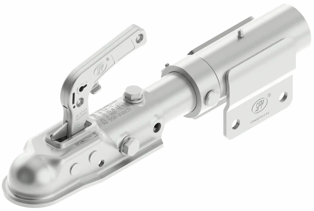 Parnells - Cabezal de Enganche de Remolque Giratorio de 1 Pieza - 1700 kg, Perno M12, Longitud 440 mm - Enganche de Remolque de Acero Resistente de 360 Grados - para Remolques ATV y Uso Todoterreno