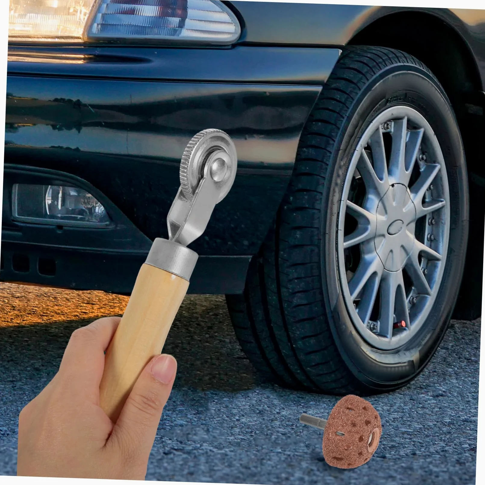 ULTECHNOVO 5juegos Herramientas Para Reparación De Neumáticos Rodillo De Pulido y Cabezal De Kit Para Pinchazos De Automóviles Motocicletas