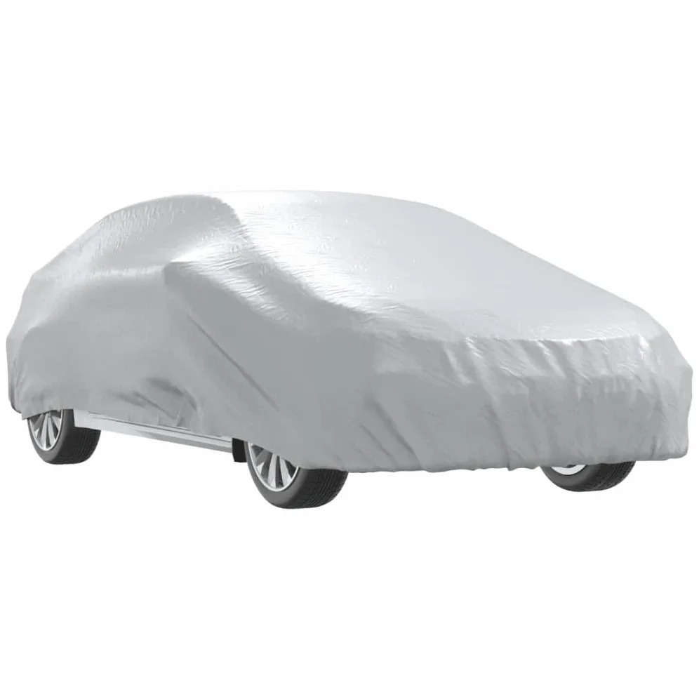 Funda de coche para sedán con correa de hebilla, lona plateada XXL, impermeable, protección UV y nieve, resistente a los arañazos, transpirable, resistente a la intemperie, para exterior e interior
