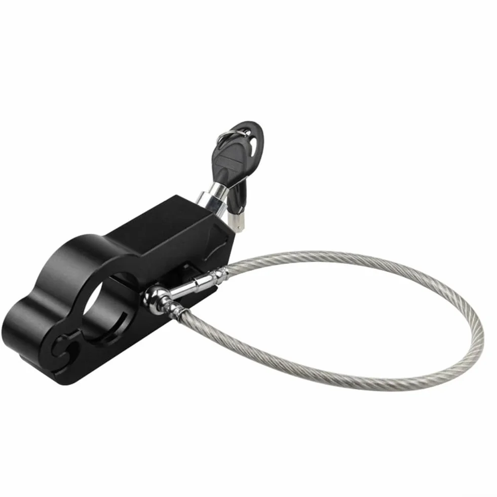 Candado de seguridad para casco de motocicleta con diseño antirrobo robusto y fácil fijación (negro)