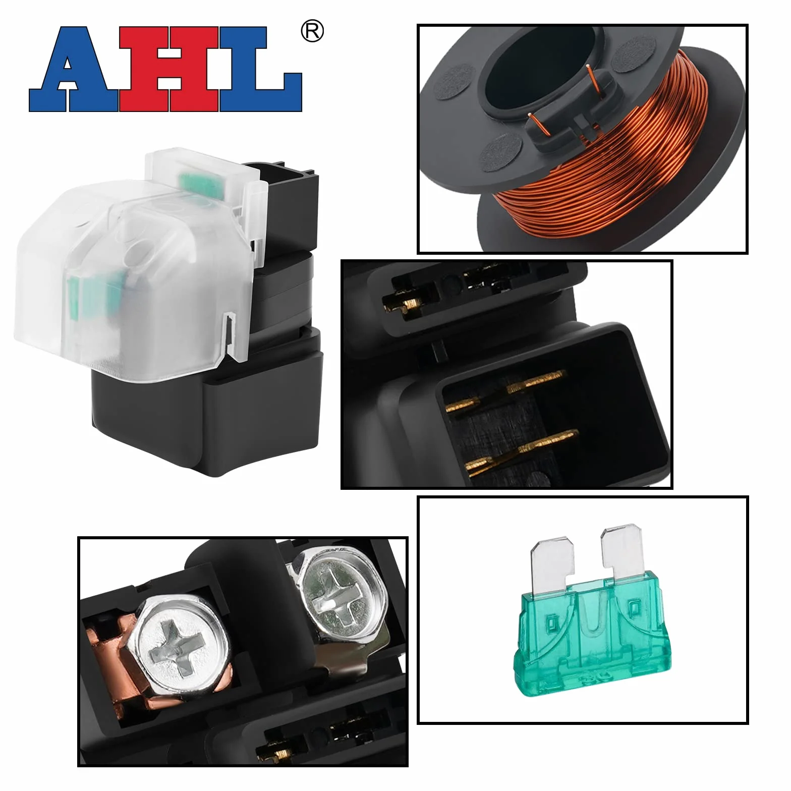 AHL Motocicleta Relé de Arranque Solenoide para Suzuki LTA400FQ King Quad 400 4x4 Anniversary Edition FS/AS 2009 ATV