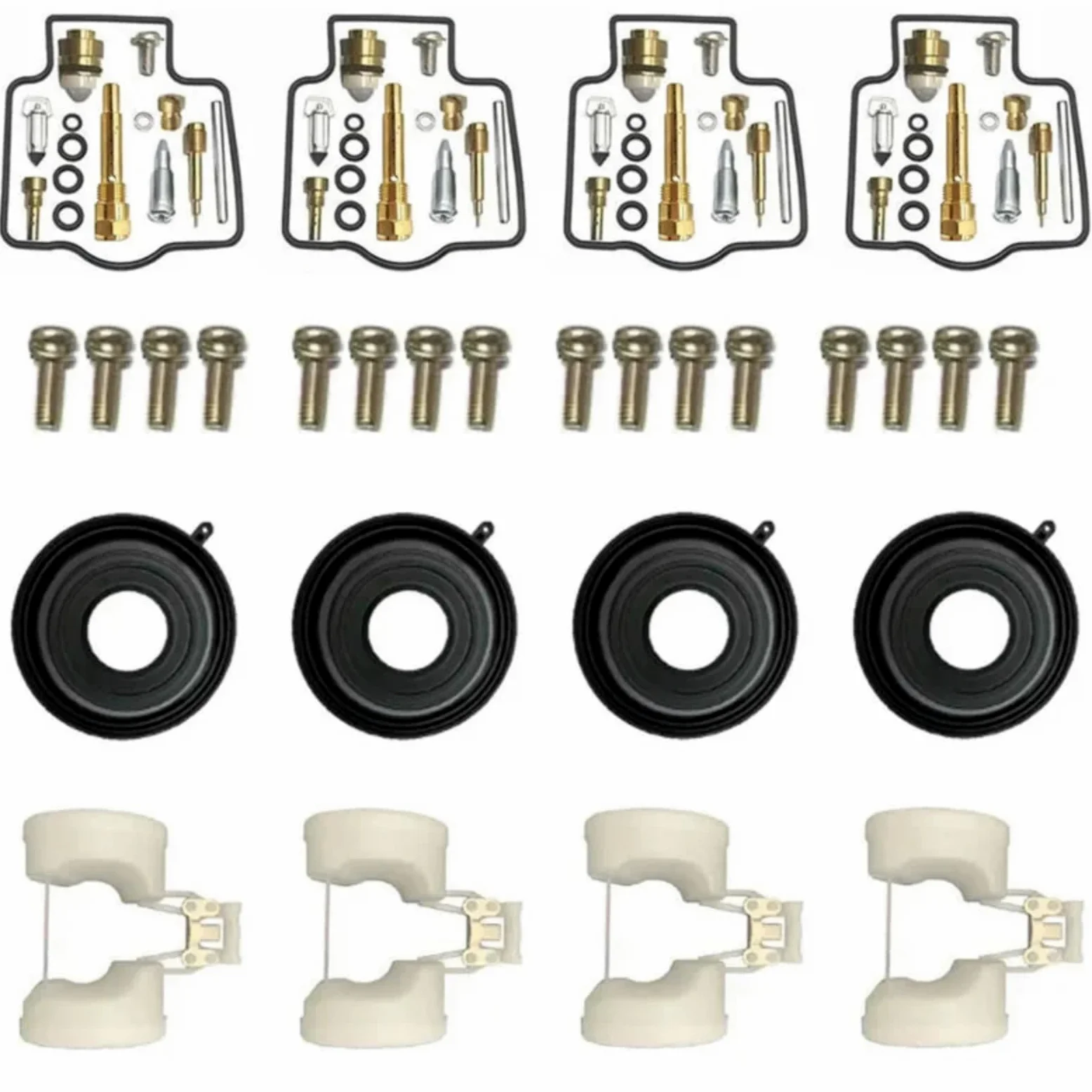 Kit Carburador Repuesto Kit De Reparación De Carburador De Motocicleta Compatible Con Para ZZR600E ZX600 E12H 1993-2001 Diafragma De Émbolo Flotante Del Combustible(D Style)