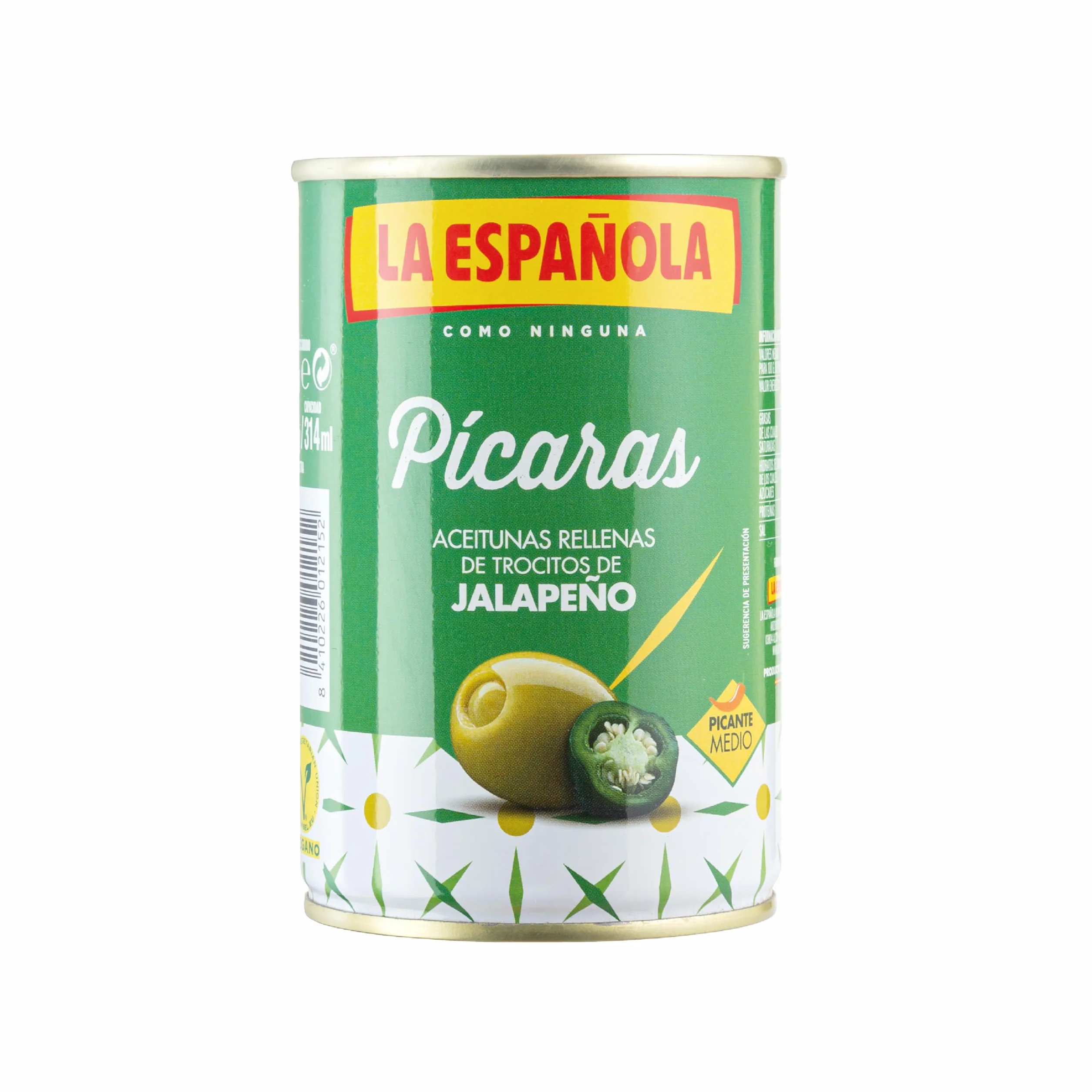 La Española Aceitunas Rellenas de Jalapeños Picante Medio Sin Gluten Pack 12