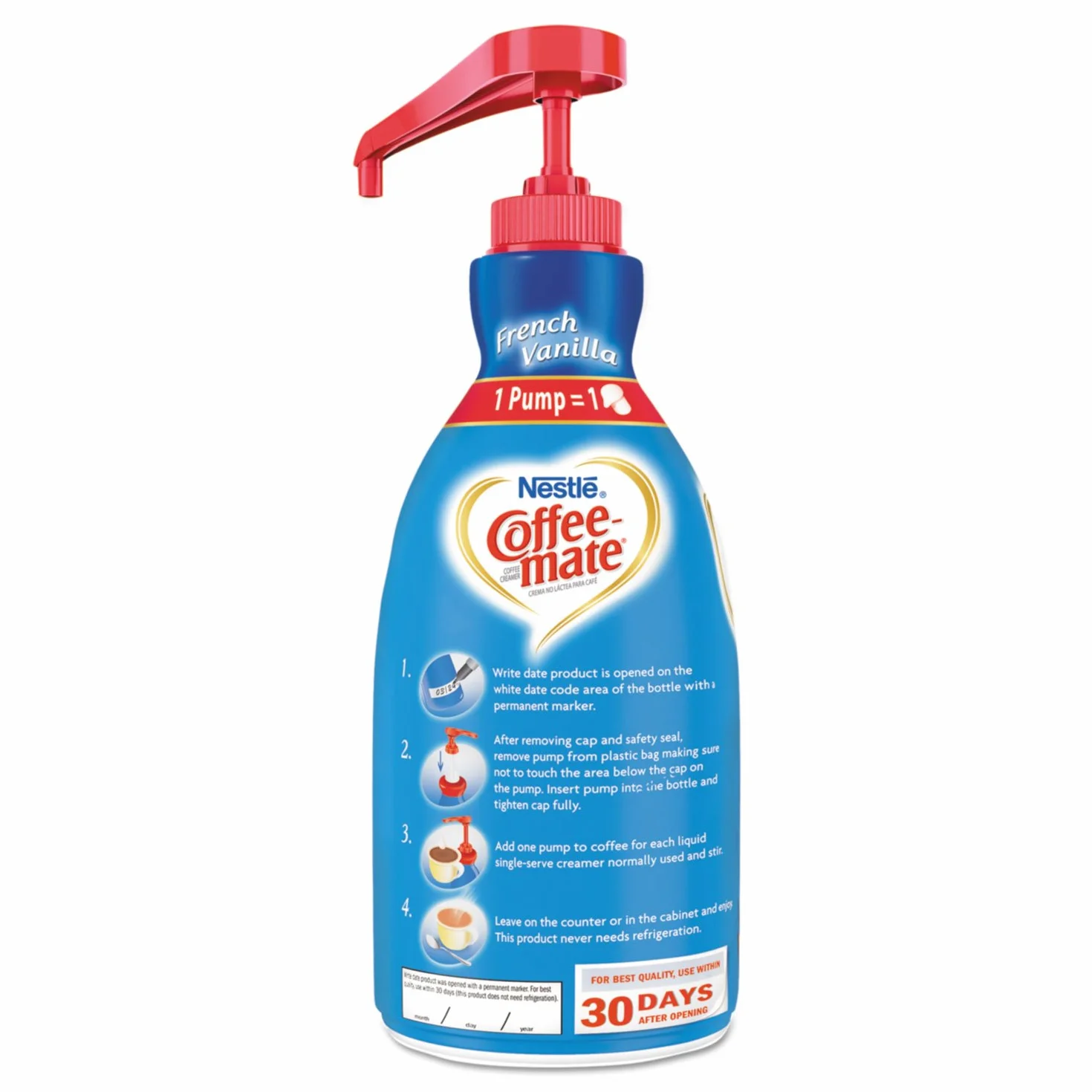 Nestle Coffee-mate Liquid Creamer Pump, 1.5 liter French Vanilla