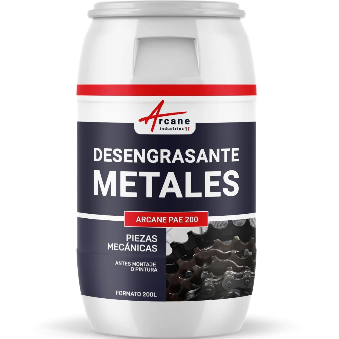 Limpiador Desengrasante para Metales, Moto y Coche 200 L | Desengrasa la Mecánica, Respeta Metales y Capas de Pintura, Cadenas de Bici, Moto y Herramientas - Arcane Industries