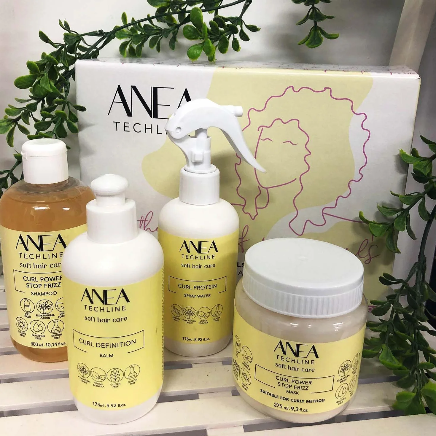 Kit Método Curly Natural Anea Techline 4 pasos Rizos Perfectos