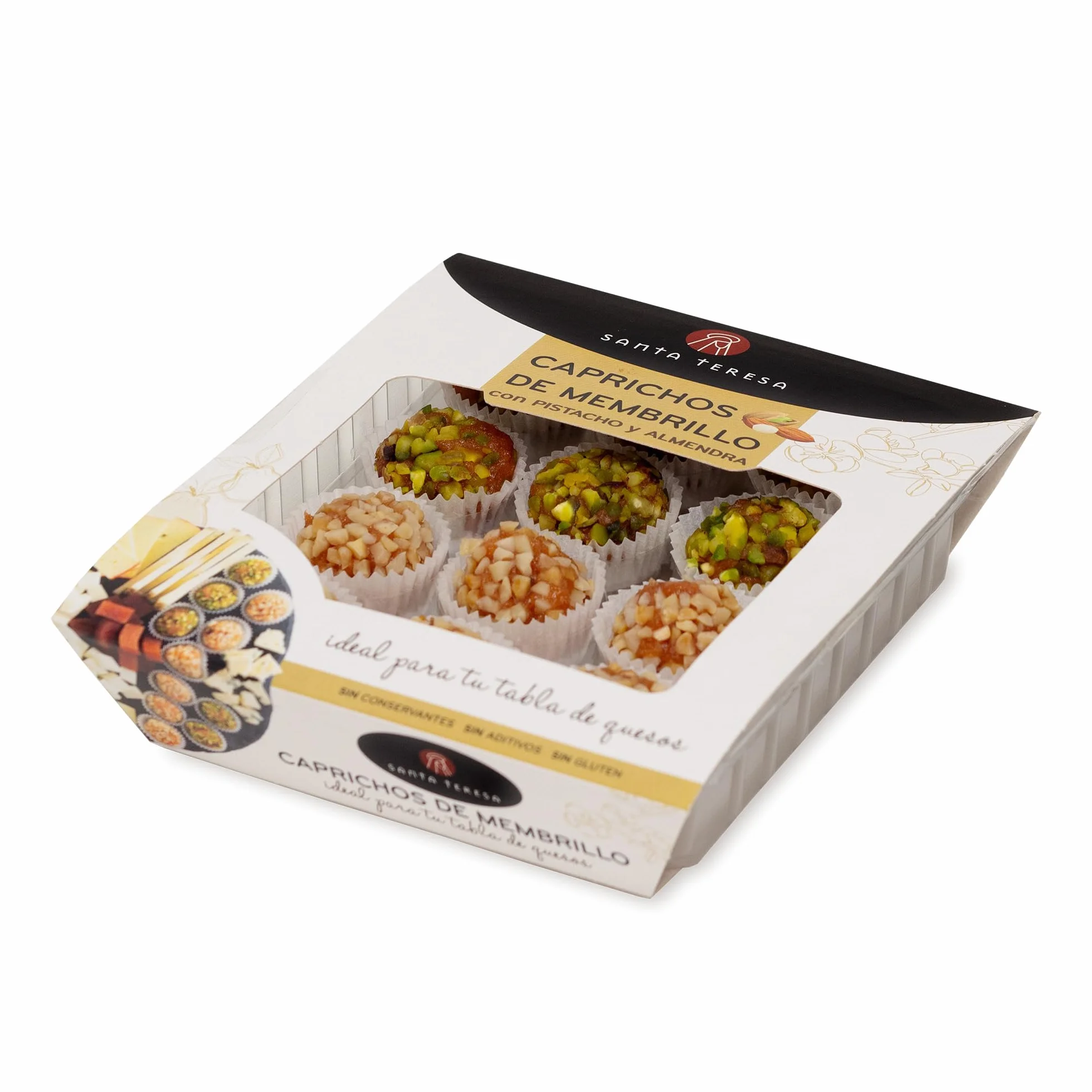 Santa Teresa Caprichos de Membrillo Bocaditos Membrillo con Pistacho y Almendra Tostada 120g