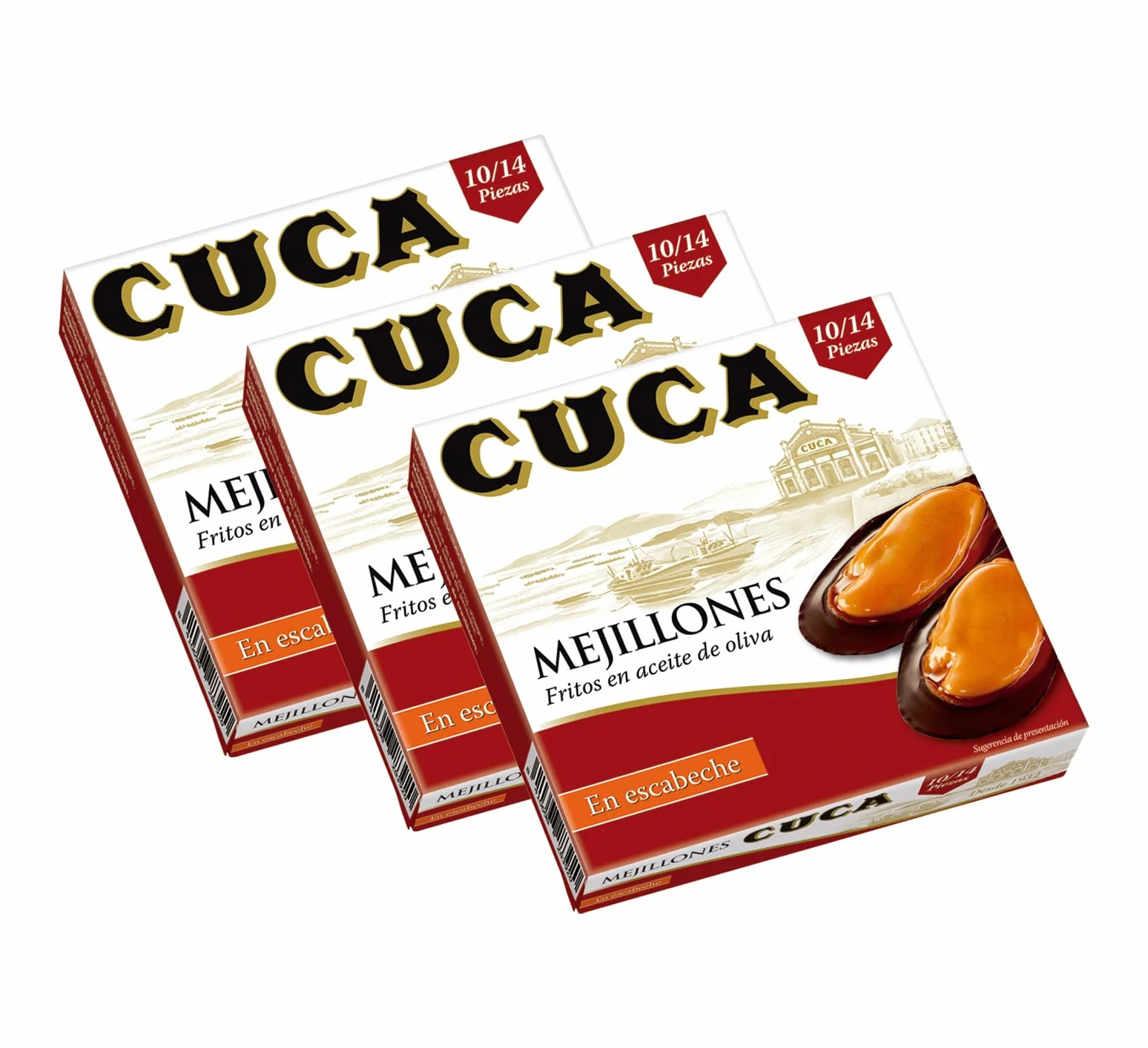 Cuca mejillones en escabeche 3 latas 115gr