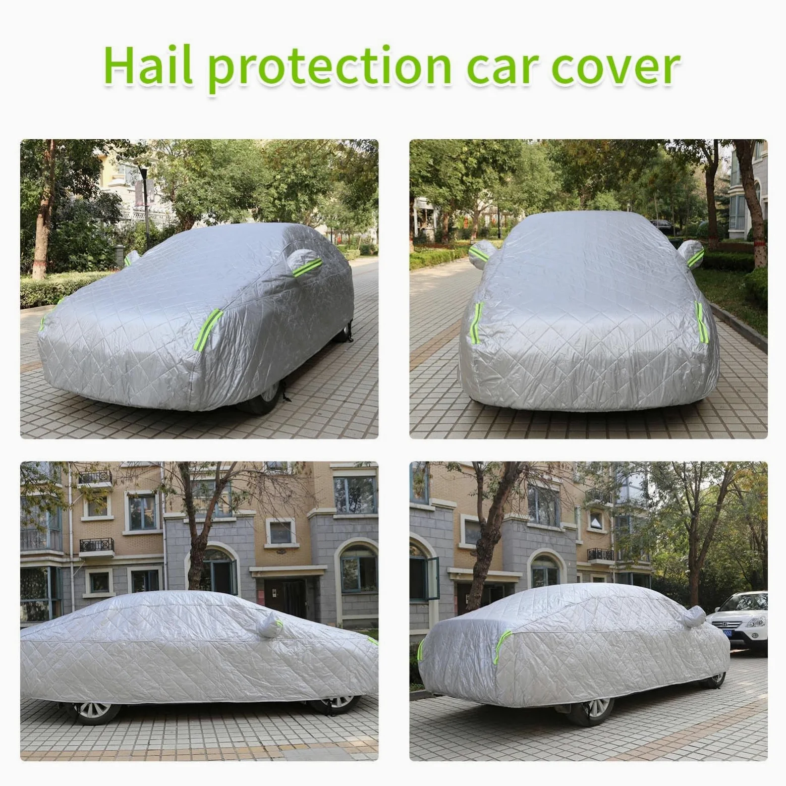 Funda Coche Exterior Granizo para Mercede-Benz C Class Cabrio 2014-2021,Cubre Coches Completa Impermeable Transpirable Anti-UV Protectora Invierno(Plateado)
