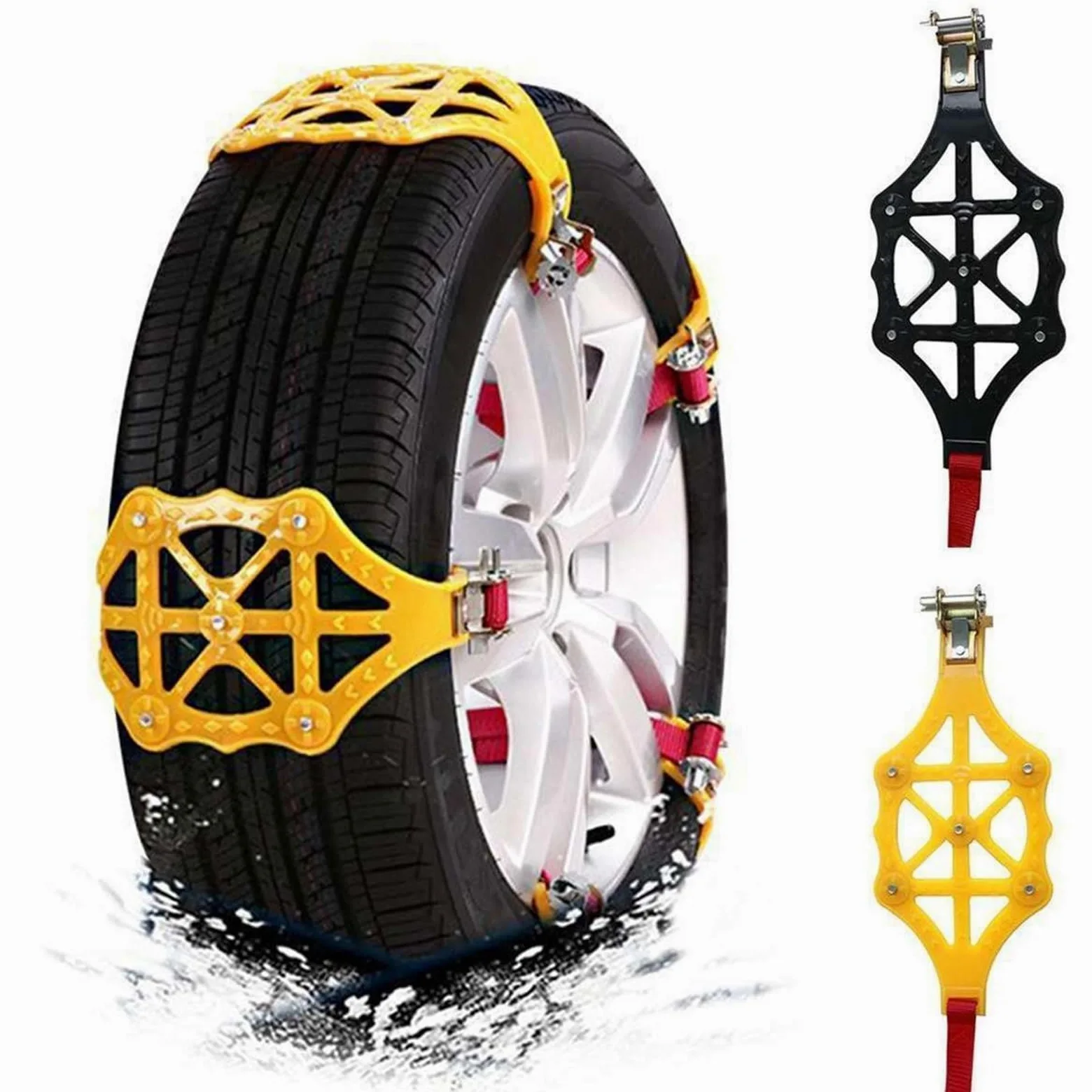 Cadenas de nieve Cadenas de nieve de invierno Neumáticos de coche de la cadena antideslizante barro universal de arena de coches con Conductor de vehículo SUV Coches del neumático de nieve la correa d