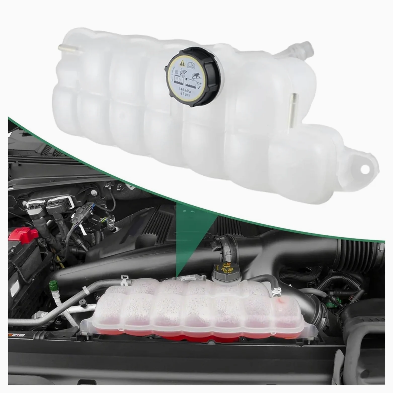 para F 150 para Expedition para Lobo Tanque de expansión del radiador de recuperación de refrigerante del Motor con Tapa FL3Z-8A080-A FL3Z8A080A Tanque de expansión del depósito