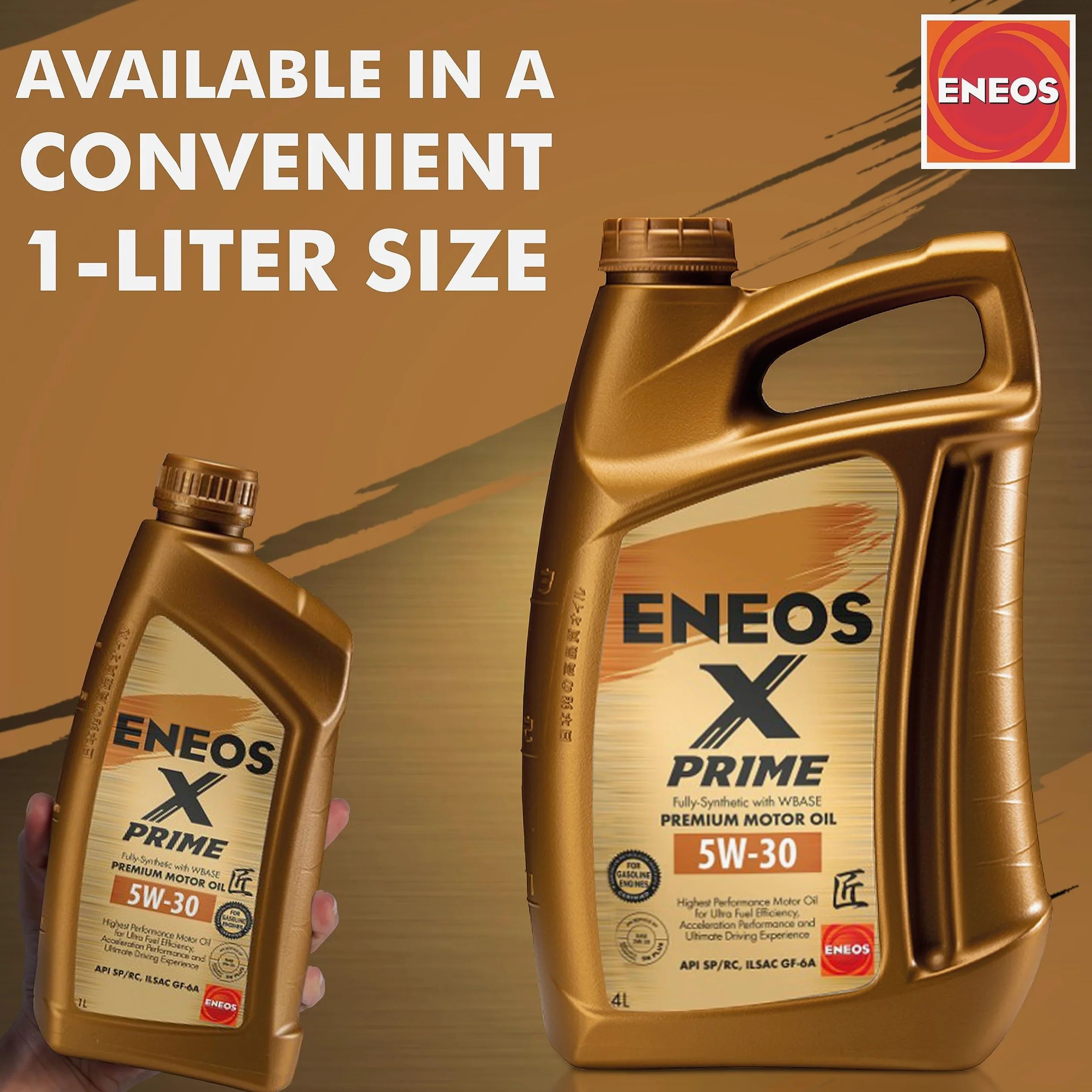 ENEOS Aceite de motor 5W30 Longlife X PRIME 5W30 Aceite 4L - Aceite de Motor 5W30, Protección del motor contra LSPI, 5W30, Aceite Completamente Sintético 5W30 Fórmula Extendida