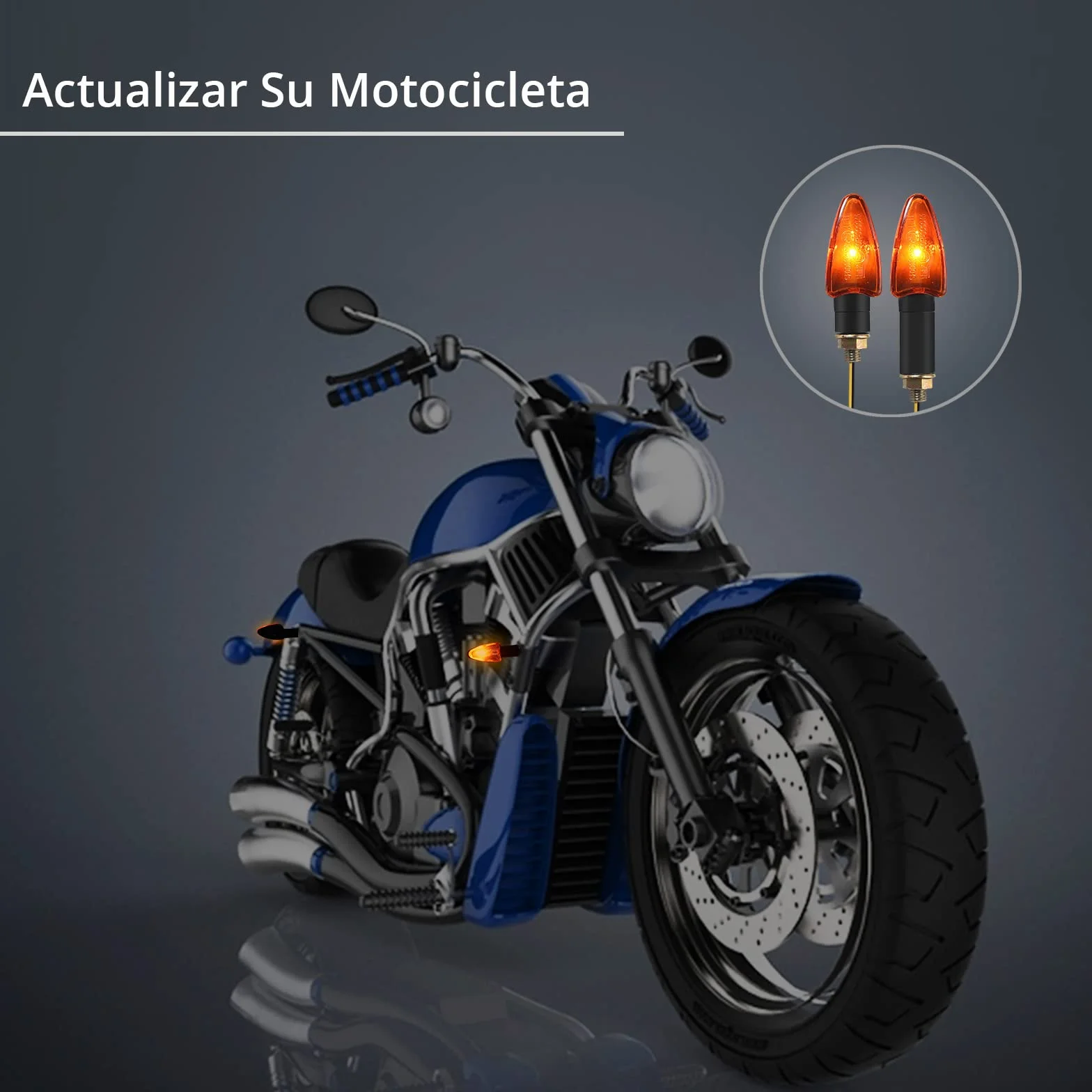 Justech 4PCs 10W Intermitentes para Moto Homologados de E-Marked E50 12V Luces de Señal de Giro Impermeable IP65 de 2 Cortos y 2 Largos Ámbar Bombillas de Indicador para M10 Motocicleta Scooter