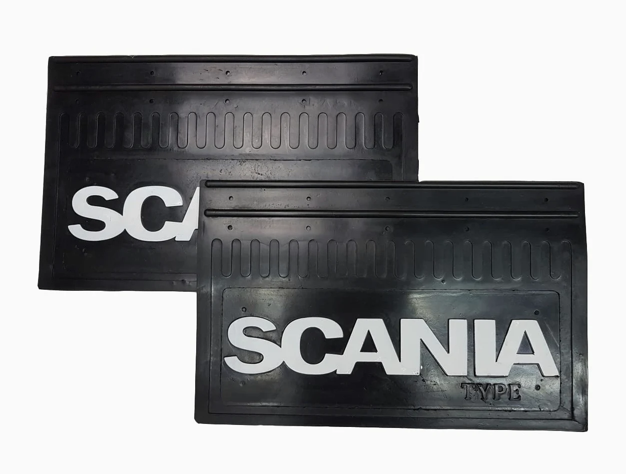 Defensas de goma con inscripción en relieve para camión, apto para todos los modelos SCANIA (negro)