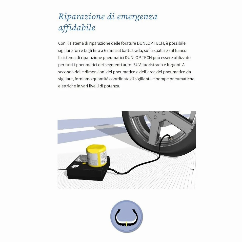 Compatible con Mercedes CLASSE E Cabrio Kit DE REPARACIÓN DE NEUMÁTICOS AUTOMÁTICOS con COMPRESOR Y LÍQUIDO SELLADOR Dunlop 620ML para Ruedas DE Coche NEUMÁTICOS SUV Camiones Camper 4X4