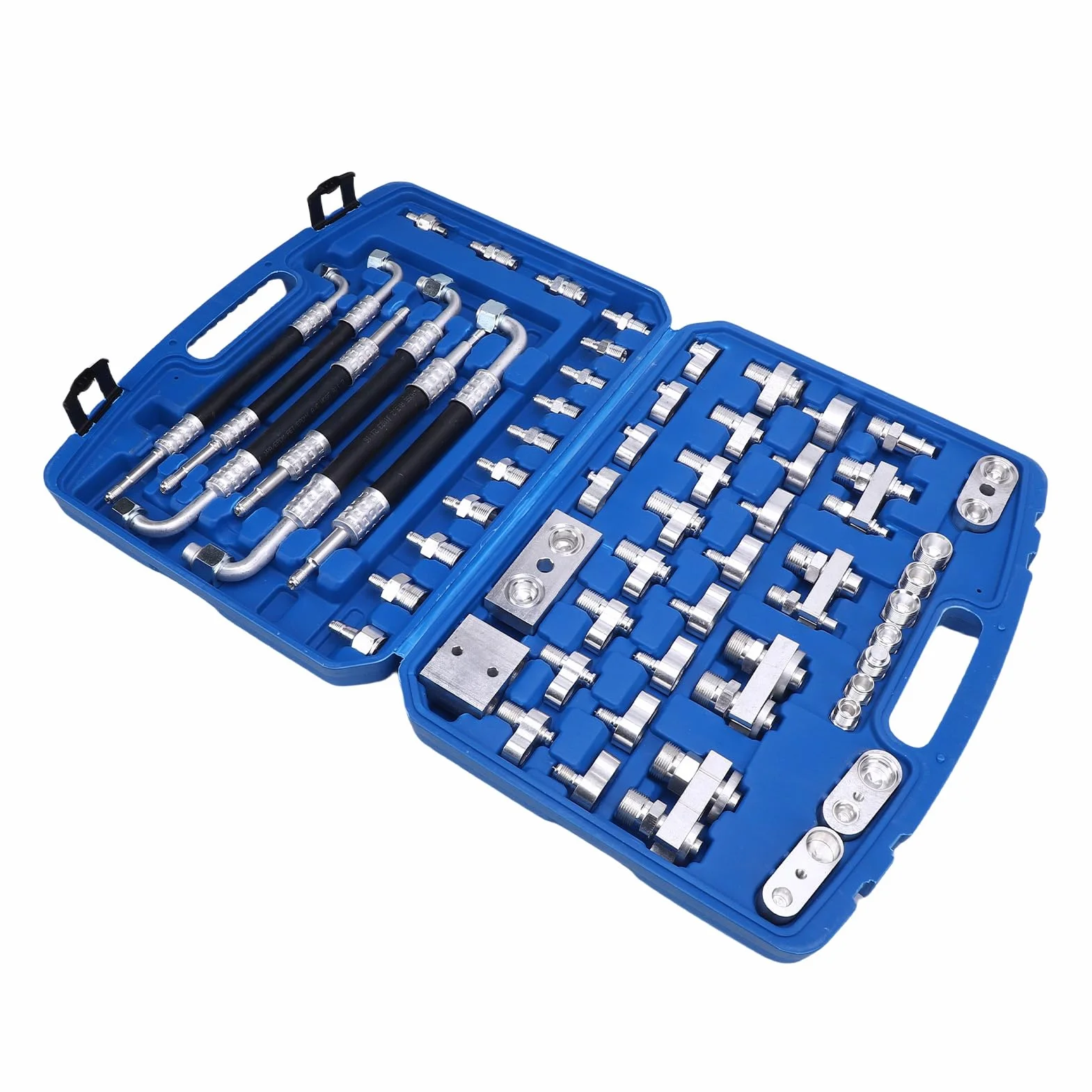 Kit de Prueba de Fuga Aire Acondicionado Automotriz, Enchufe Prueba Fuga Aire Acondicionado 56 Piezas para Autos Camión Automóvil