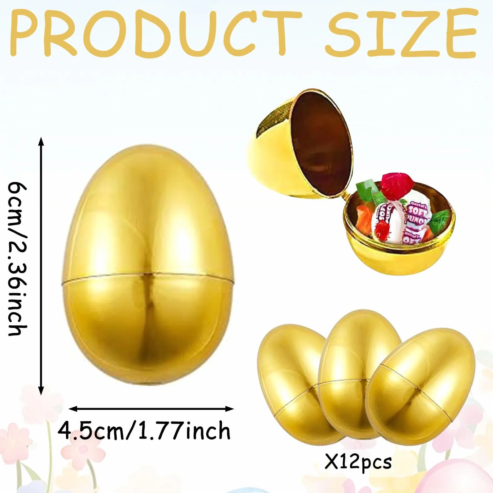 12 Huevos de Pascua para Rellenar, Decoración de Pascua para Búsqueda