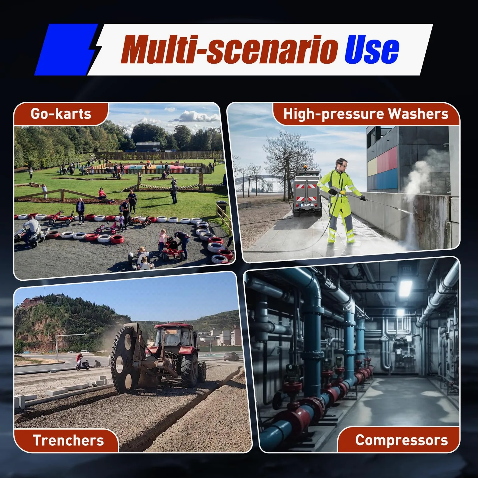 Motor De Gasolina, Motor De Cuatro Tiempos, Motor Estacionario, 9700 vatios Fuente De Alimentación De Rescate Para El Hogar Y Compatible Con Autocaravanas, Motores De Kart, Hormigoneras