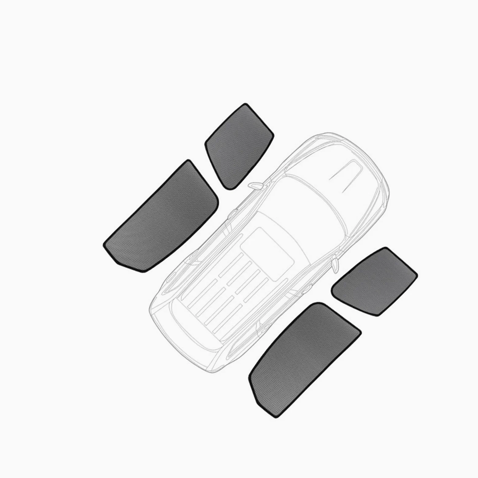 Parasol Ventanilla Coche Parasol para Parabrisas Delantero Y Trasero para X5 E70 2007-2013 Malla para Ventana Lateral De Verano Parasoles(4piece Side)