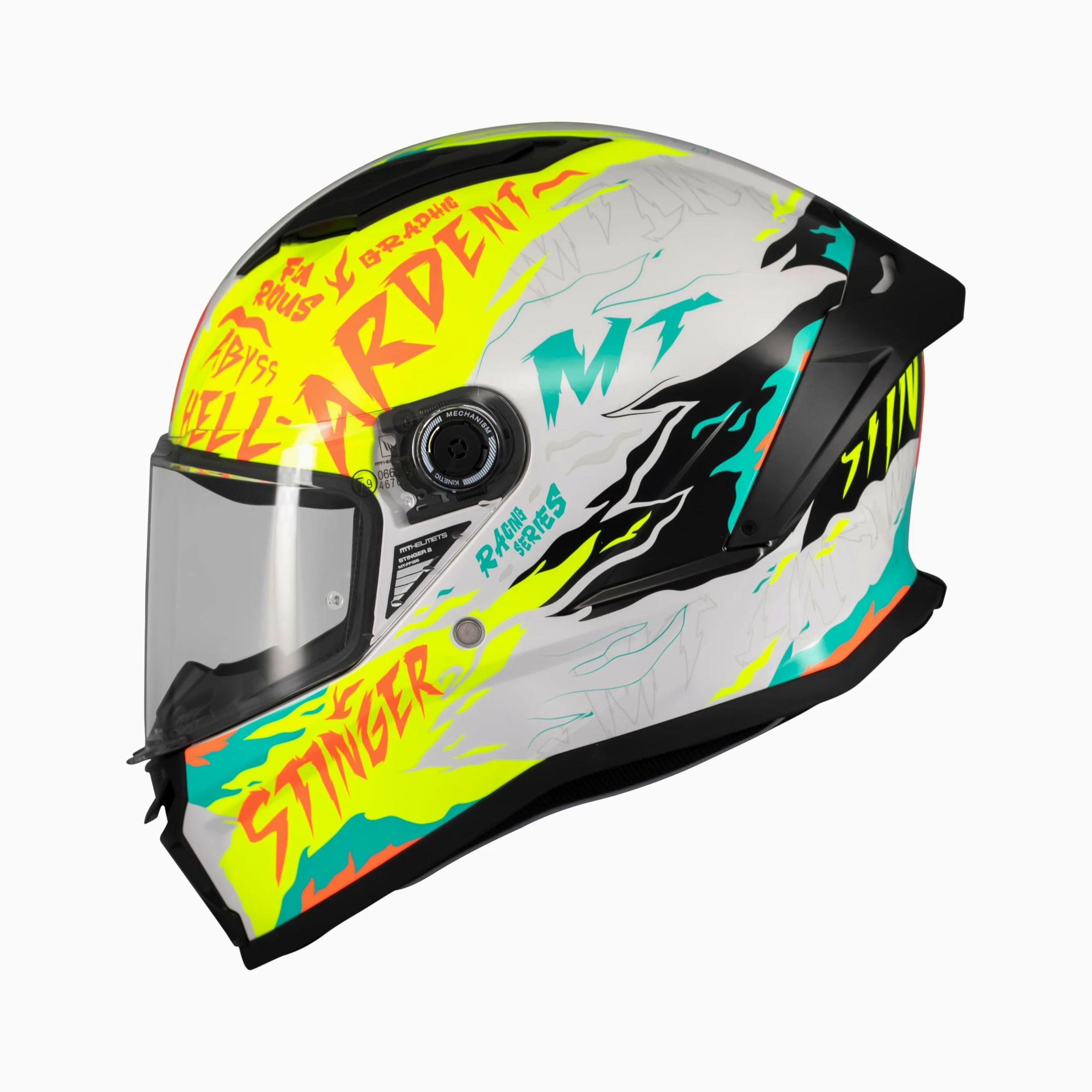 MT HELMETS Stinger 2 – Casco Moto Integral Deportivo con Pantalla Antivaho Compatible con Pinlock, Visor Solar Full Vision, Interior Lavable y Calota HIRP | Homologado ECE 22.06 & DOT