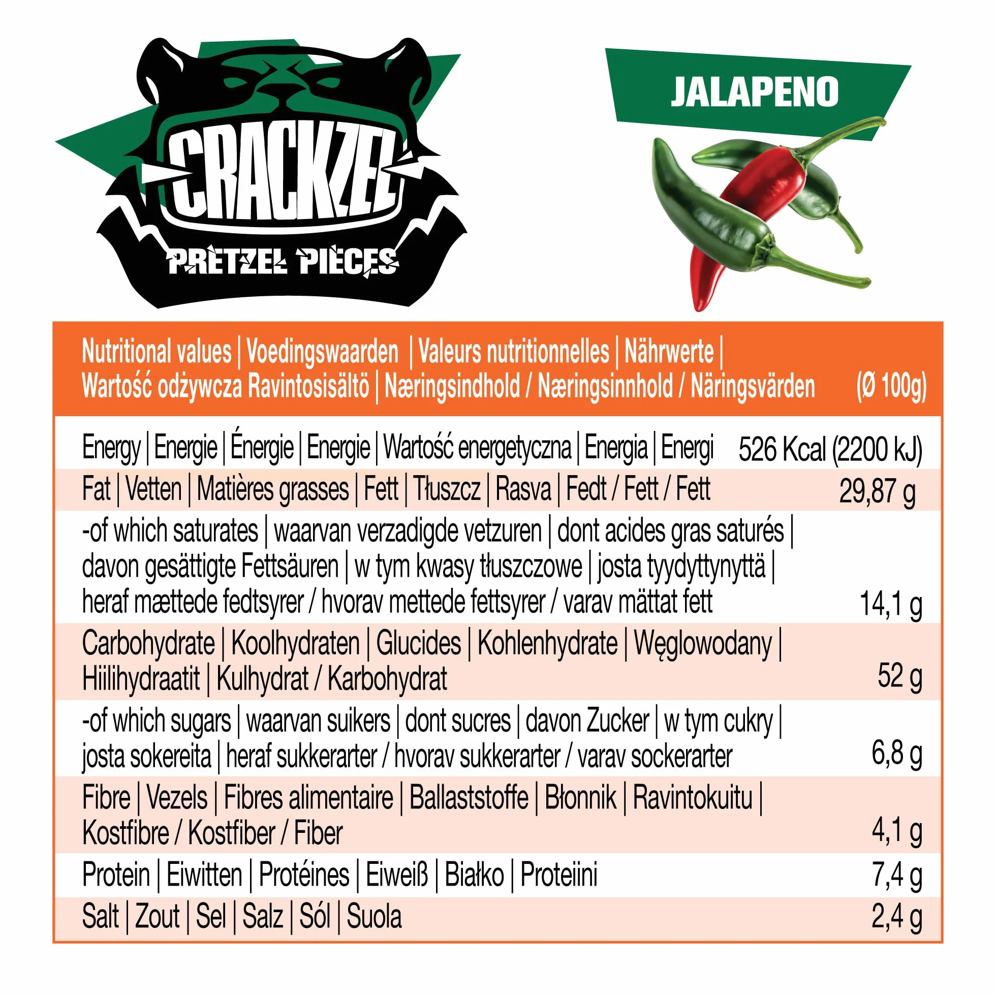 Crackzel Jalapeno Pretzel Pieces 24 x 85 gr