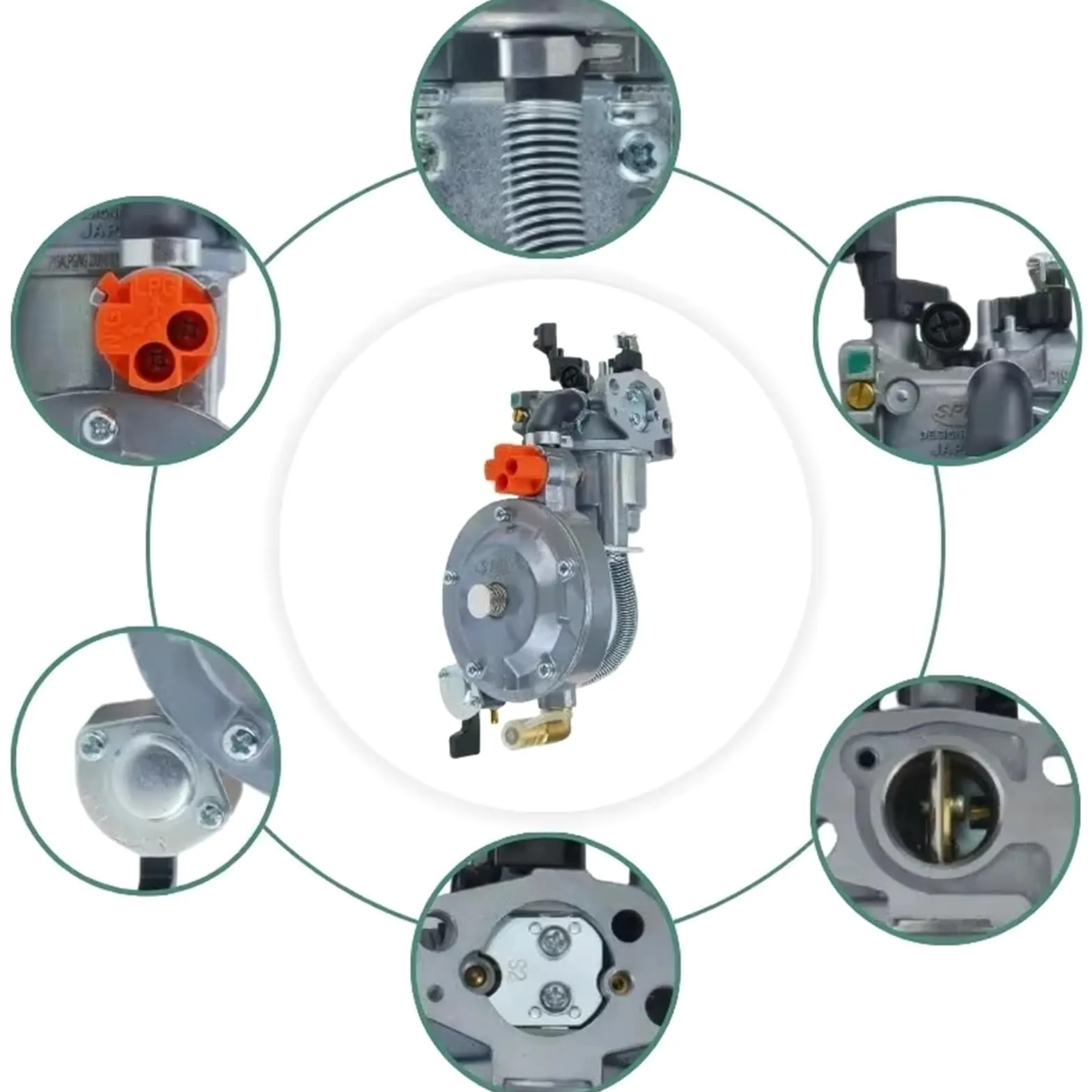 Carburador Kit Estranguladores Manuales Para Generador GX200 170F De 2,8 KW GX160 168F Carburador De Combustible Dual Kit De Conversión De GLP A NG