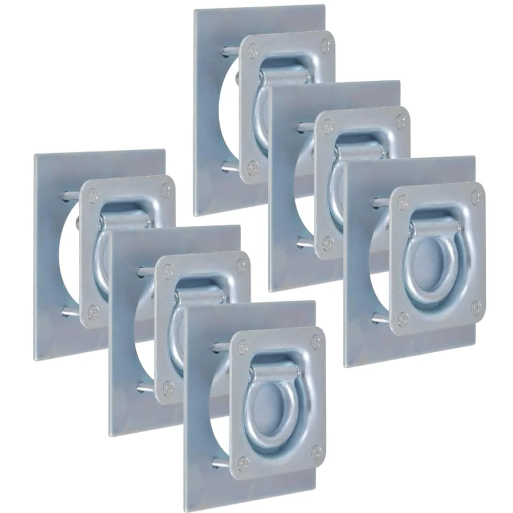 Juego de 6 anillos de amarre para remolques, resistentes anillos de amarre de acero galvanizado, capacidad de carga de 2000 kg, para camiones y furgonetas