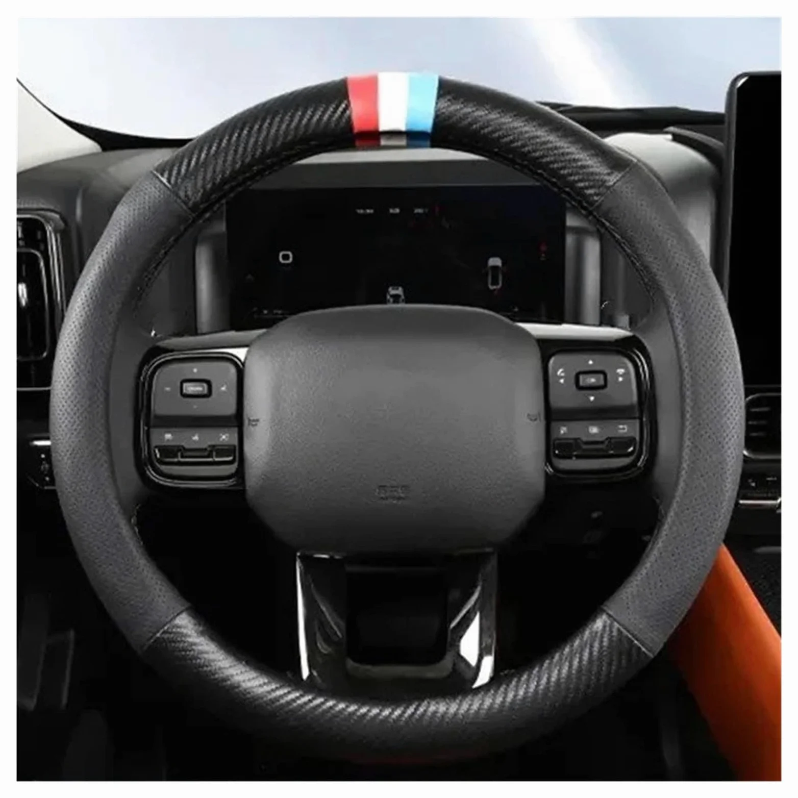 Funda Volante Cuero Antideslizante Transpirable para Haval H9 2.º 2024 2025 Accesorios Interiores Modificados(Black)