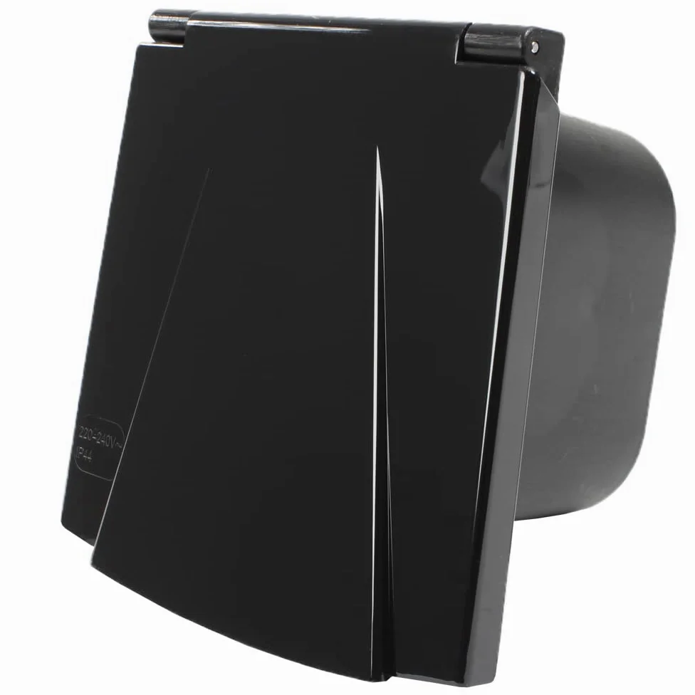 Enchufe exterior multifunción para autocaravana, caravana, camper, 220 V, 230 V, antena satélite, USB, HDMI, color negro