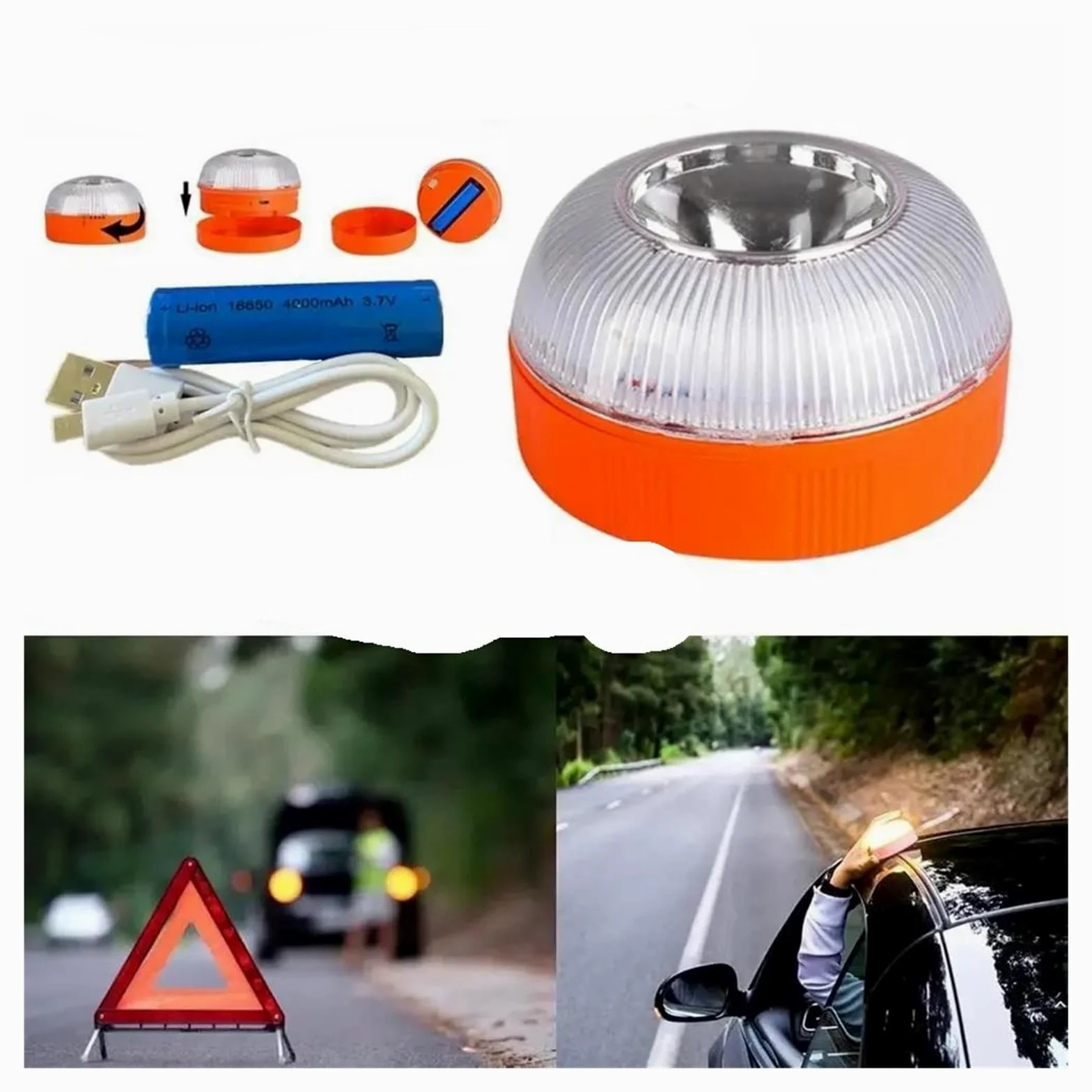 Luci Posizione Laterali Luz de emergencia V16 luz estroboscópica señal magnética luz de emergencia LED para automóviles y motocicletas.