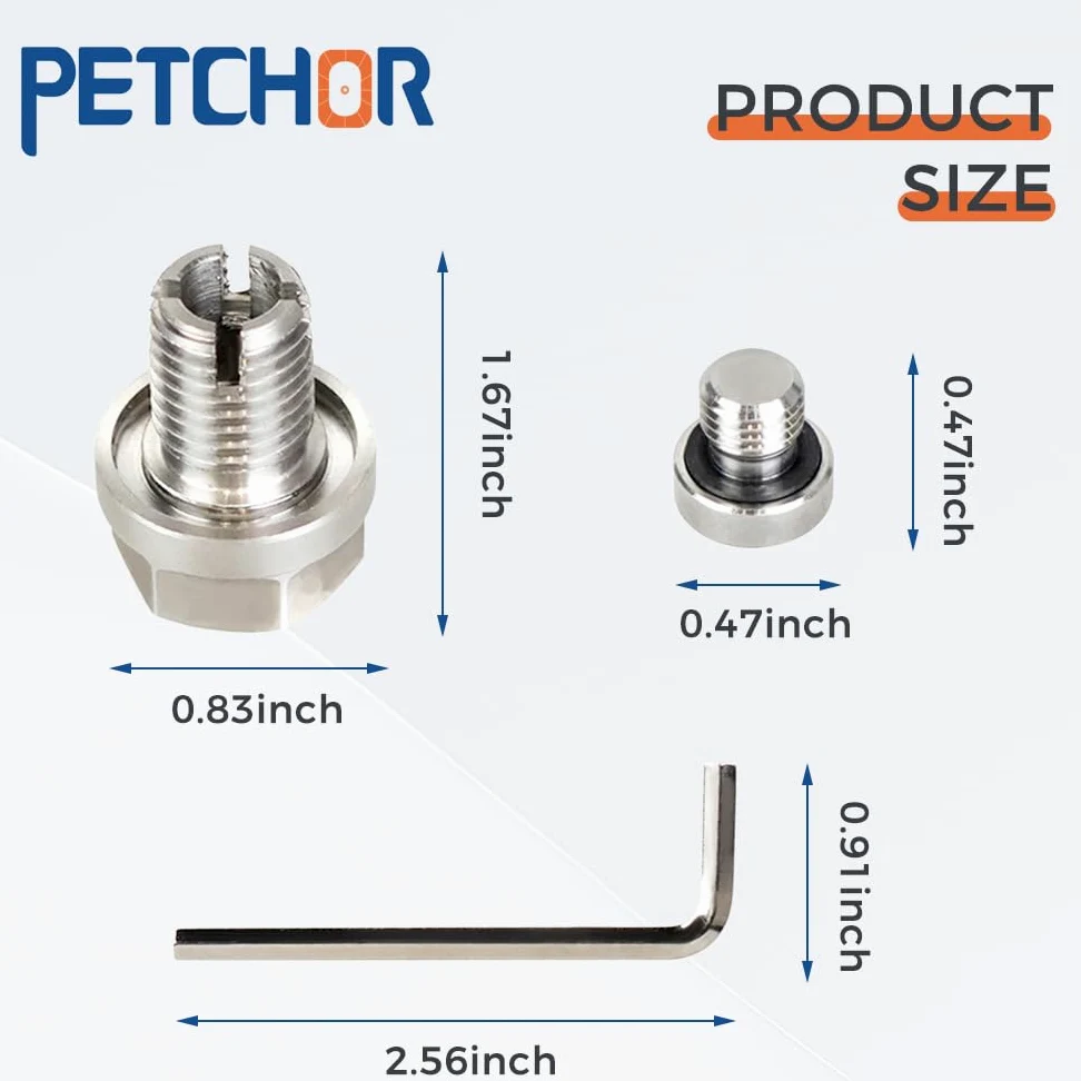 M12.1-1.5 x 15 mm, tapón de drenaje de aceite de gran tamaño, kit de reparación de rosca de cárter de aceite autorroscante, de acero inoxidable, con junta tórica