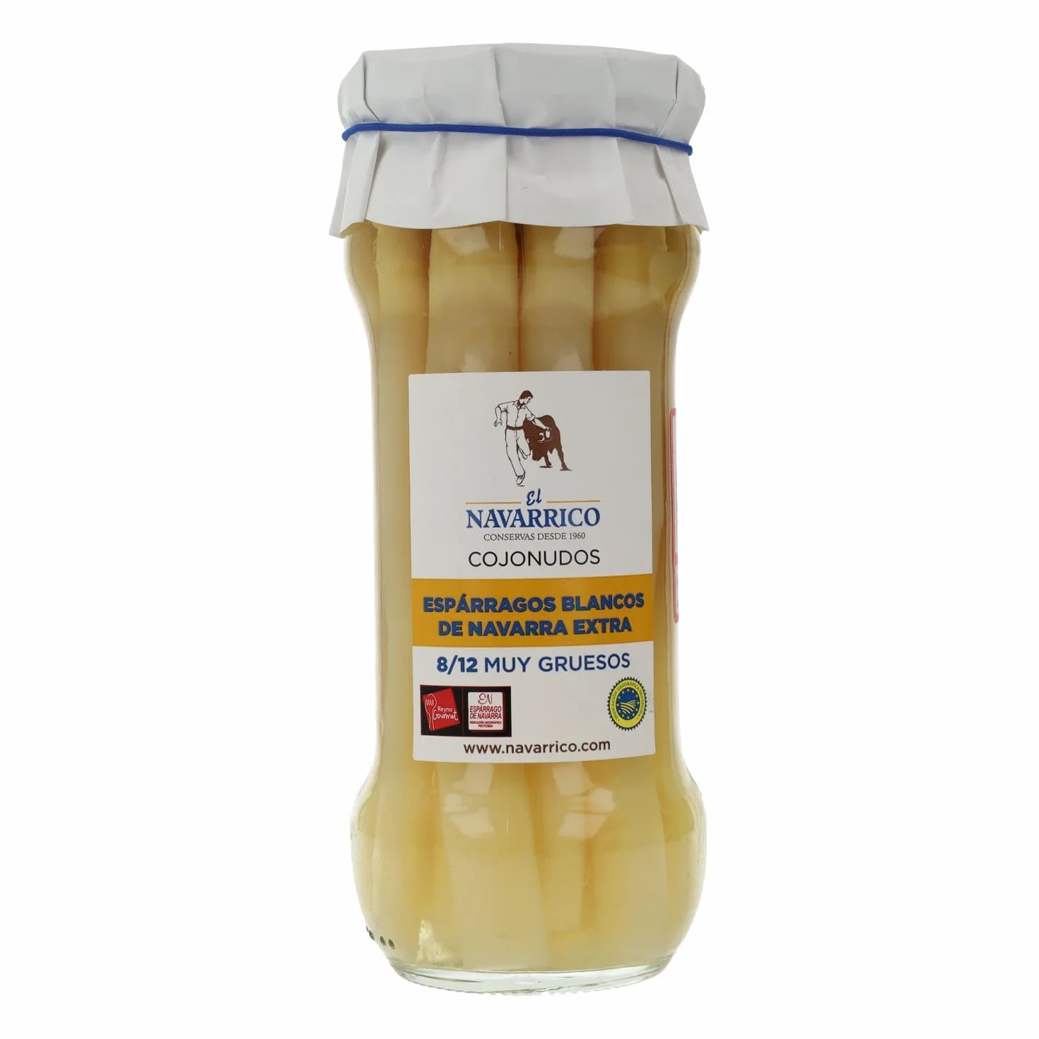 El Navarrico Esparragos blancos de Navarra 8/12 frutos 330g Lote 2 tarros