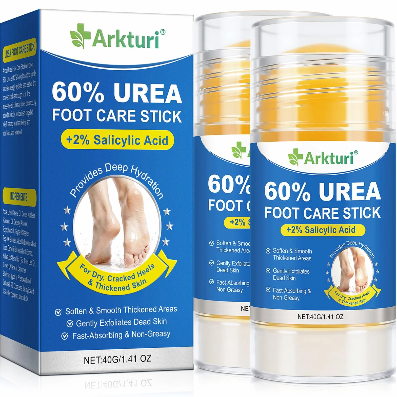 Crema de Urea para Pies 80g 60% Reparador Intensivo para Talones Agrietados
