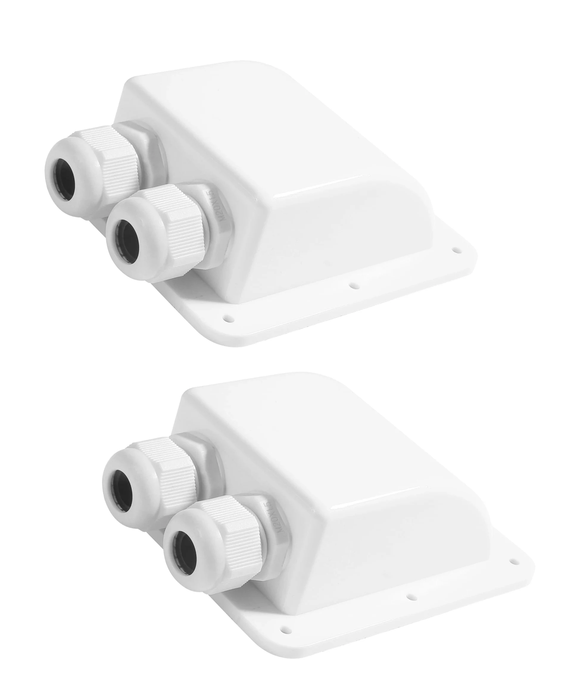Flaconi Caja de Acceso a Cables Solares para Vehículos Recreativos,Prensaestopas Doble Entrada de Cables,Pasacables de Techo Pasacables de Entrada de Cable Doble,para Autocaravanas,Caravanas (Blanco)