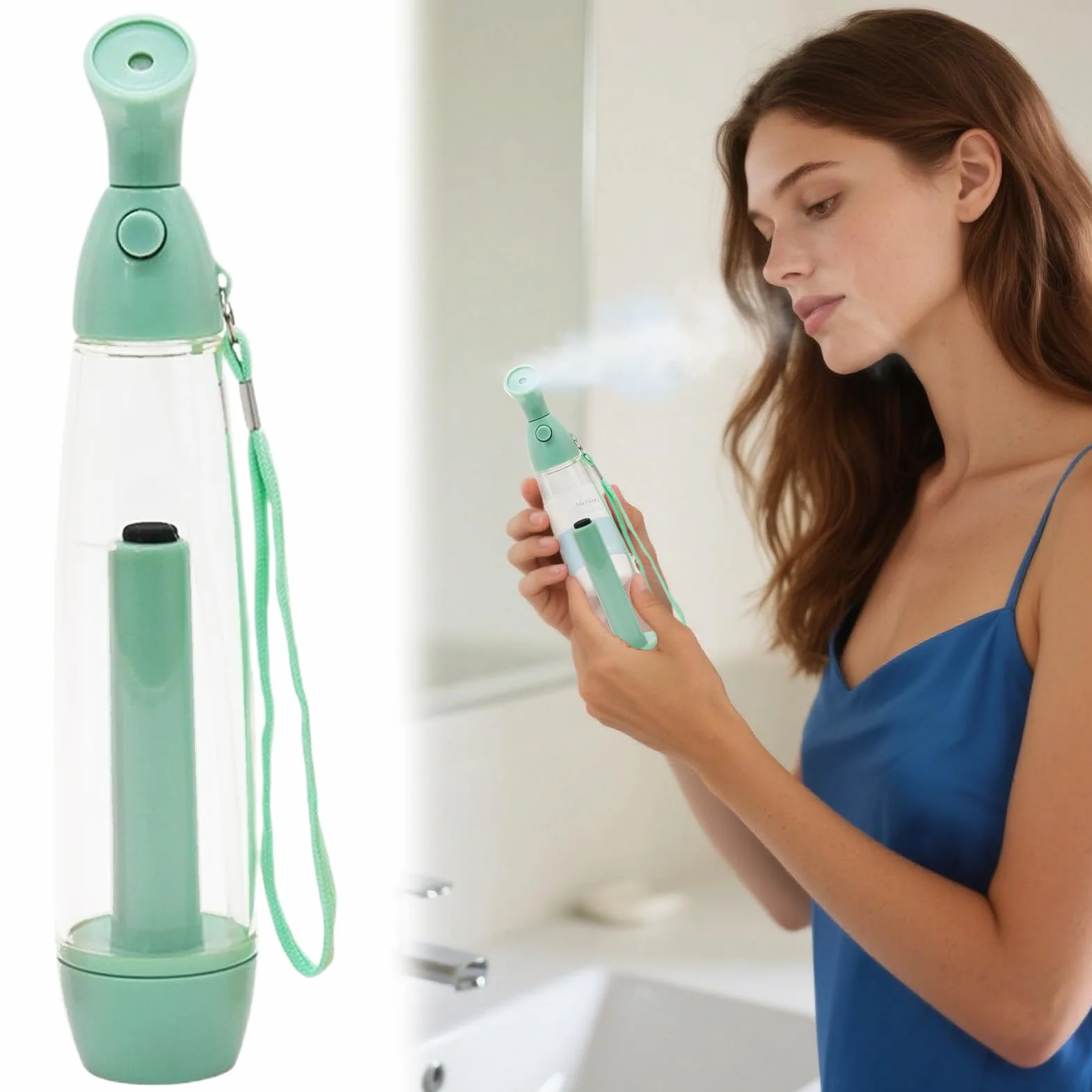 Nebulizador de Agua Spray Portátil Refrescante Pulverizador 2 Piezas Sin Baterías