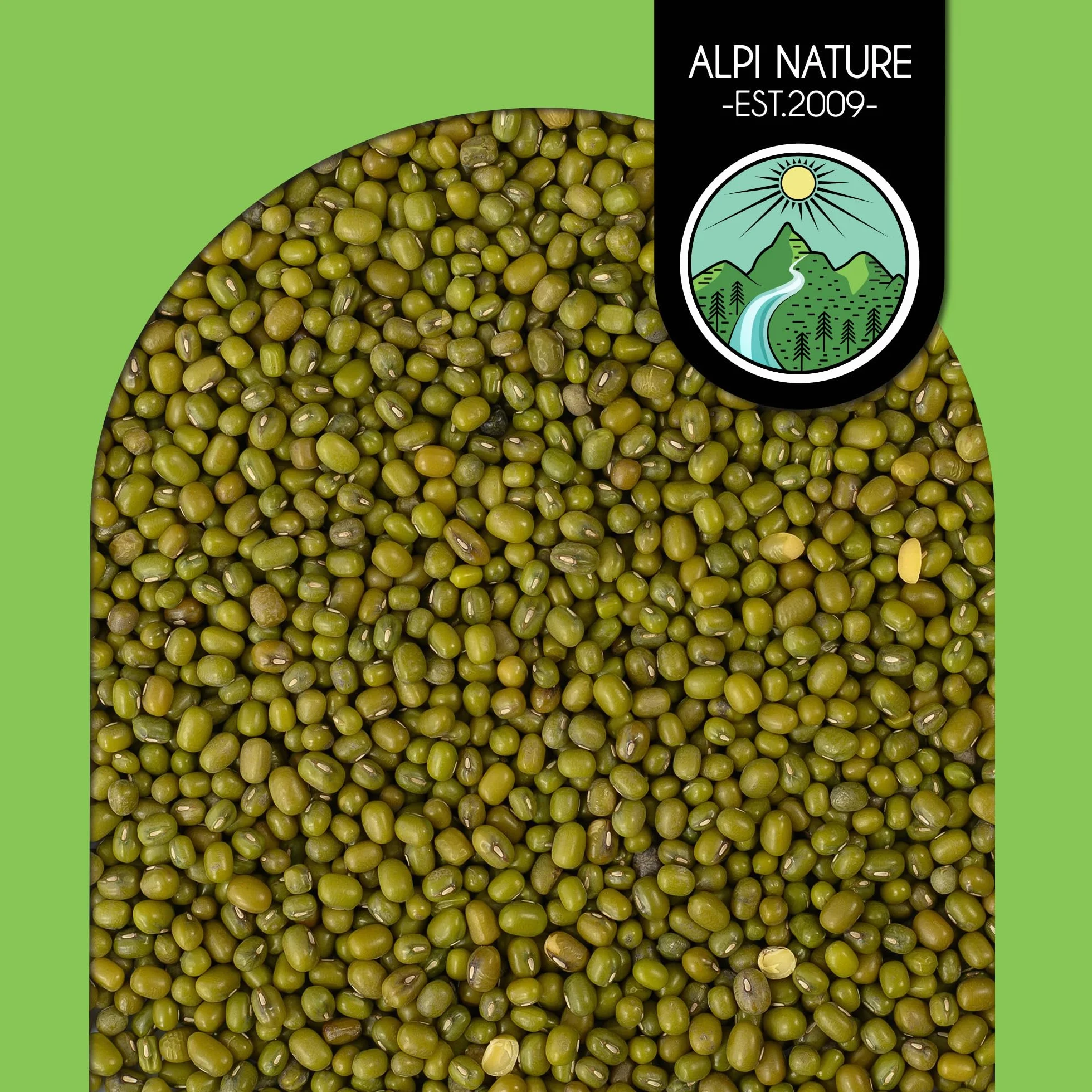 Alpi Nature Frijoles Mungo Orgánicos 500g, Frijoles Verdes Enteros sin Gluten