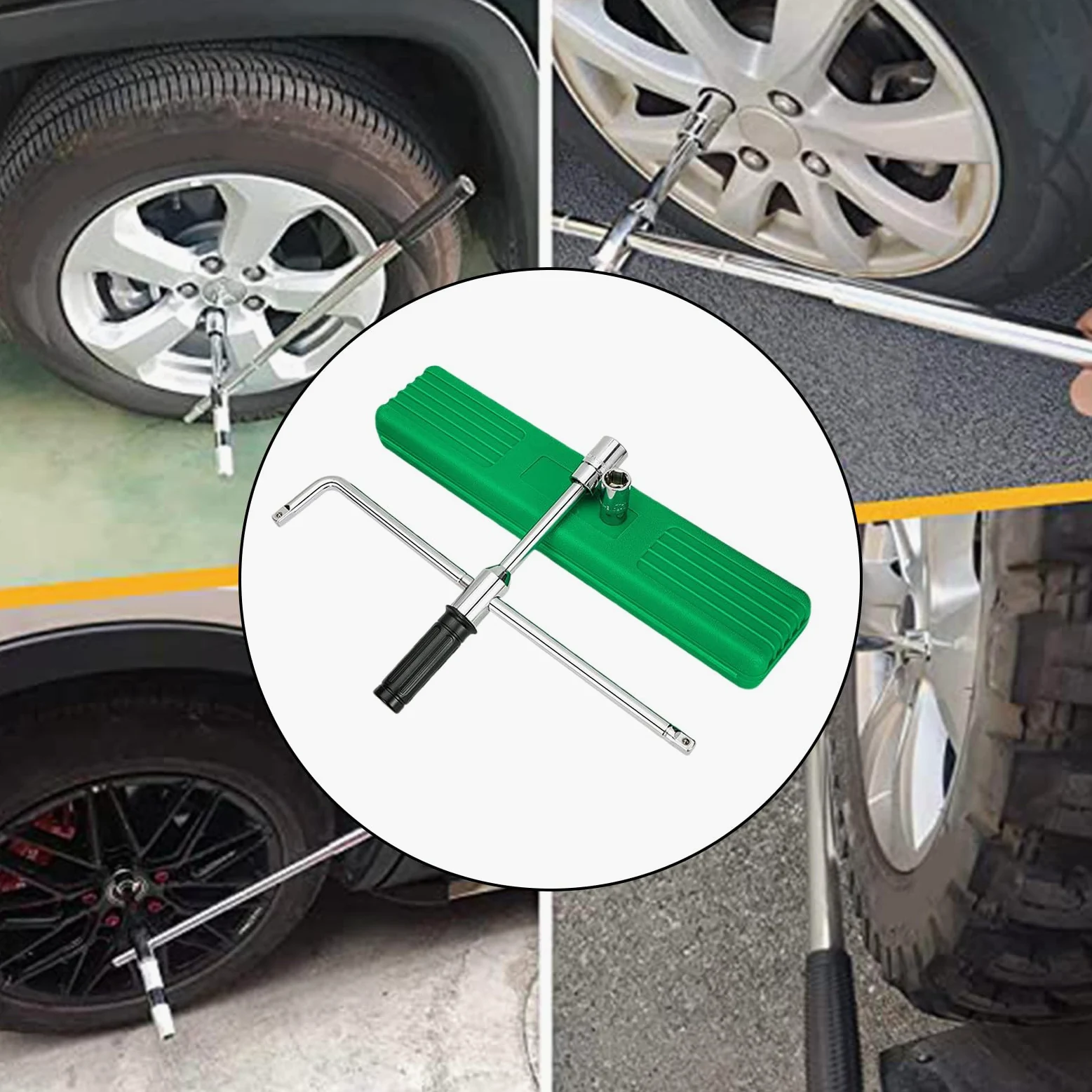 Genérico Llave para Tuercas de Coche Llave Cruzada para Tuercas de Rueda | Llave para Neumáticos Desmontable Para Coche SUV Camión Taller Y Carretera