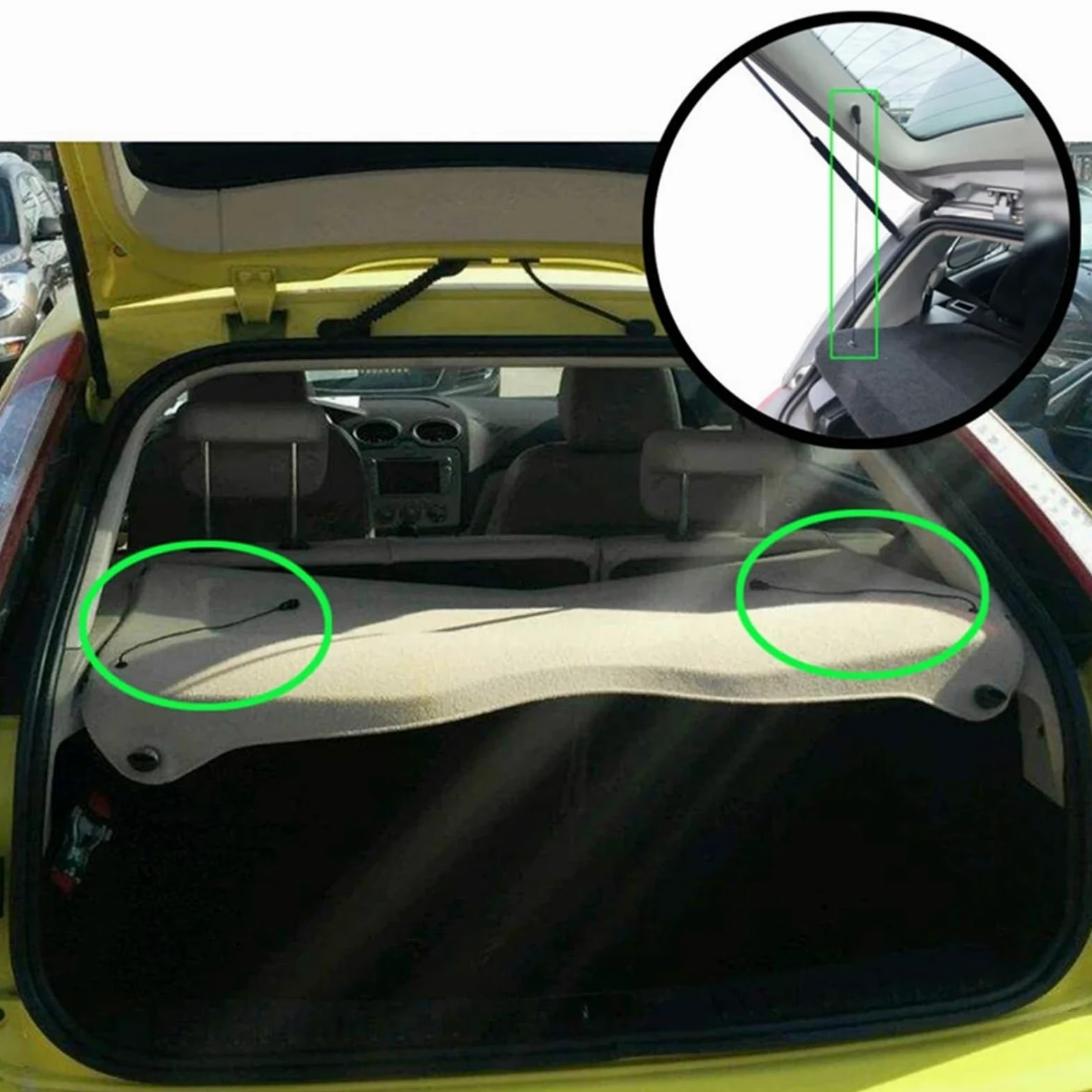 Trasera Maletero Cuerda Compatible con Ford para Focus MK2 II 2004 2005 2006 2007 2008-2011 para C-MAX 2004 2005 2006-2011 Correa De Sujeción para Bandeja De Maletero Trasero