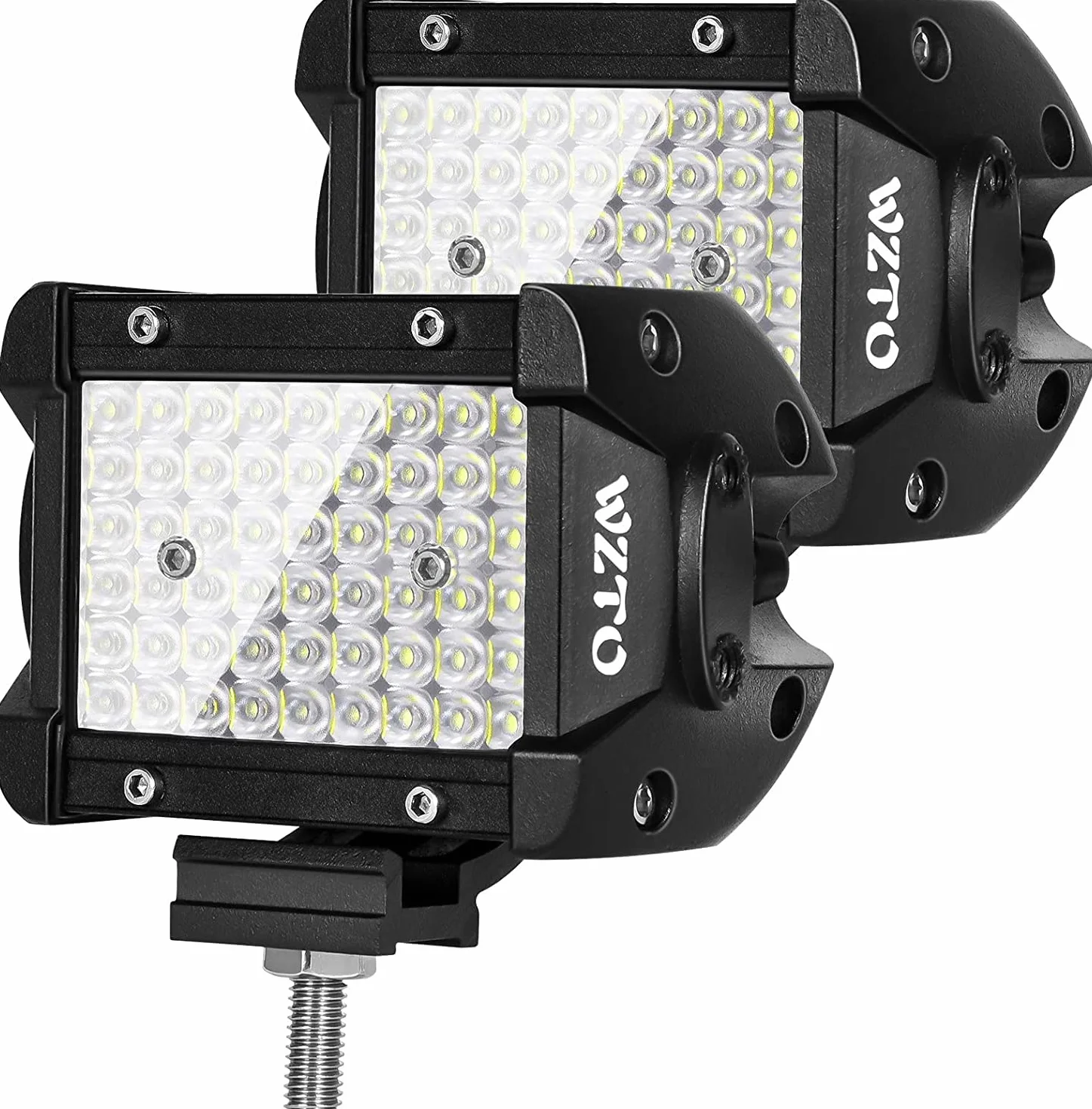 Focos LED Tractor, WZTO 2PCS 4" 300W 30000LM Luz de Trabajo Led 108 Luces Auxiliares Led,DC12~24V Offroad IP67 Luz de Marcha Atrás Impermeable Para Motocicleta Todoterreno,Tractor,Camión,SUV,UTV