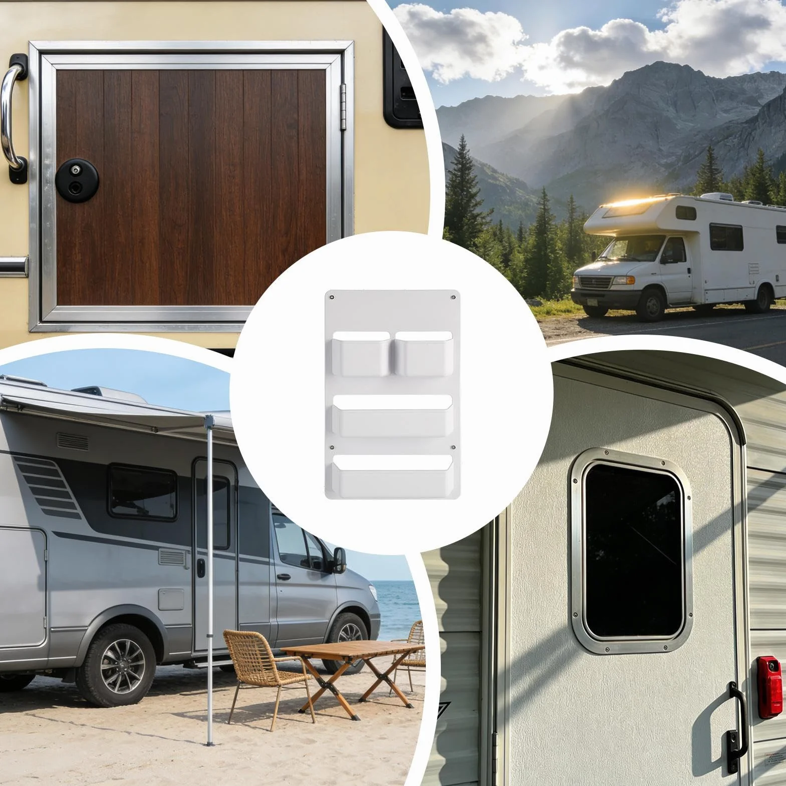 Organizador de Puerta para Autocaravanas, Estante Impermeable de Exhibición, Organizador de Almacenamiento para Ahorrar Espacio en Vehículos Recreativos, para Barco Casa Rodante Baño Viaje en