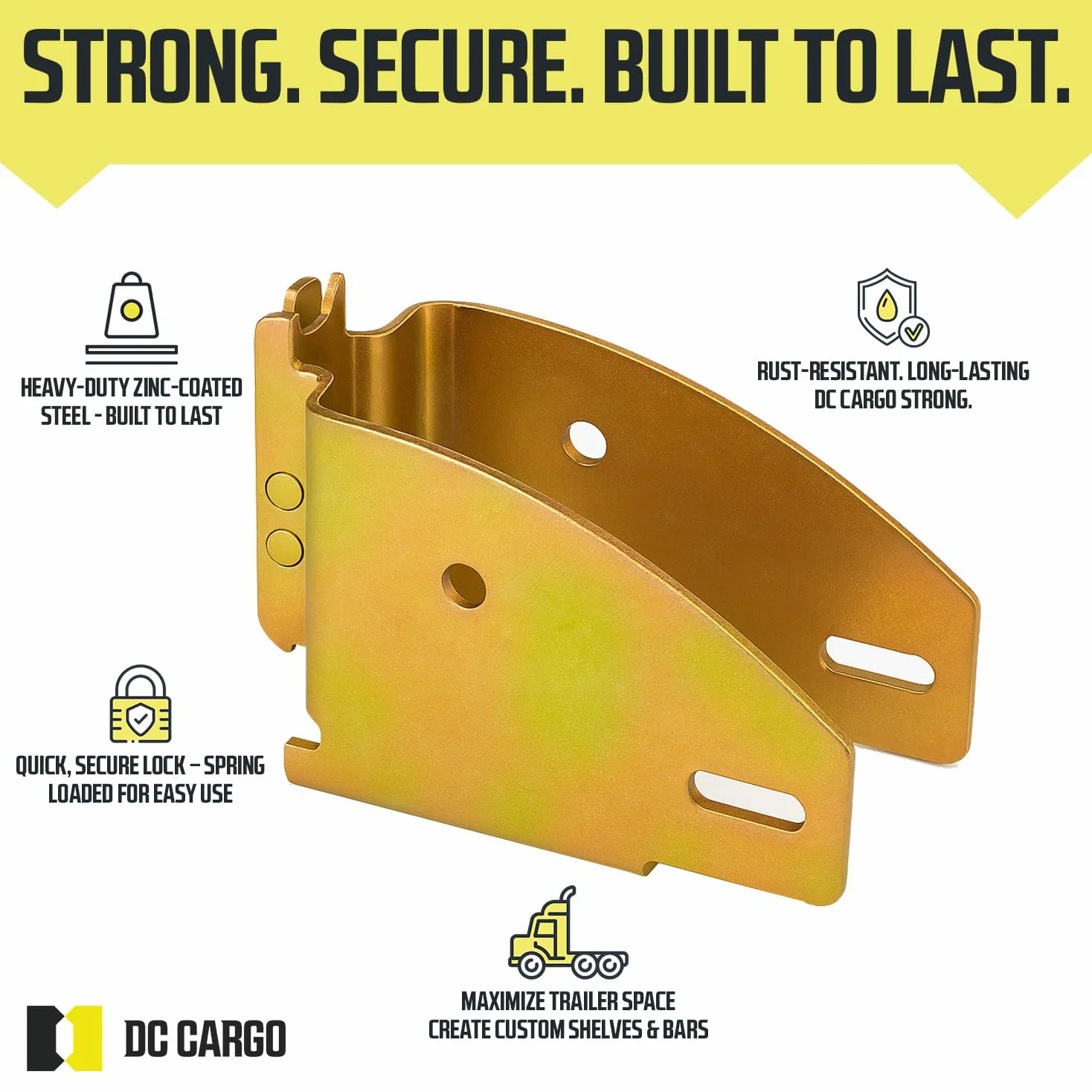 DC Cargo Mall E Track Wood Beam End Socket Shelf Brackets Accessories (4 Pack) - Fit with 2x4 2x6 Add Removable Etrack Load Lock Bar for Enclosed Trailers - Zinc-Coated Steel