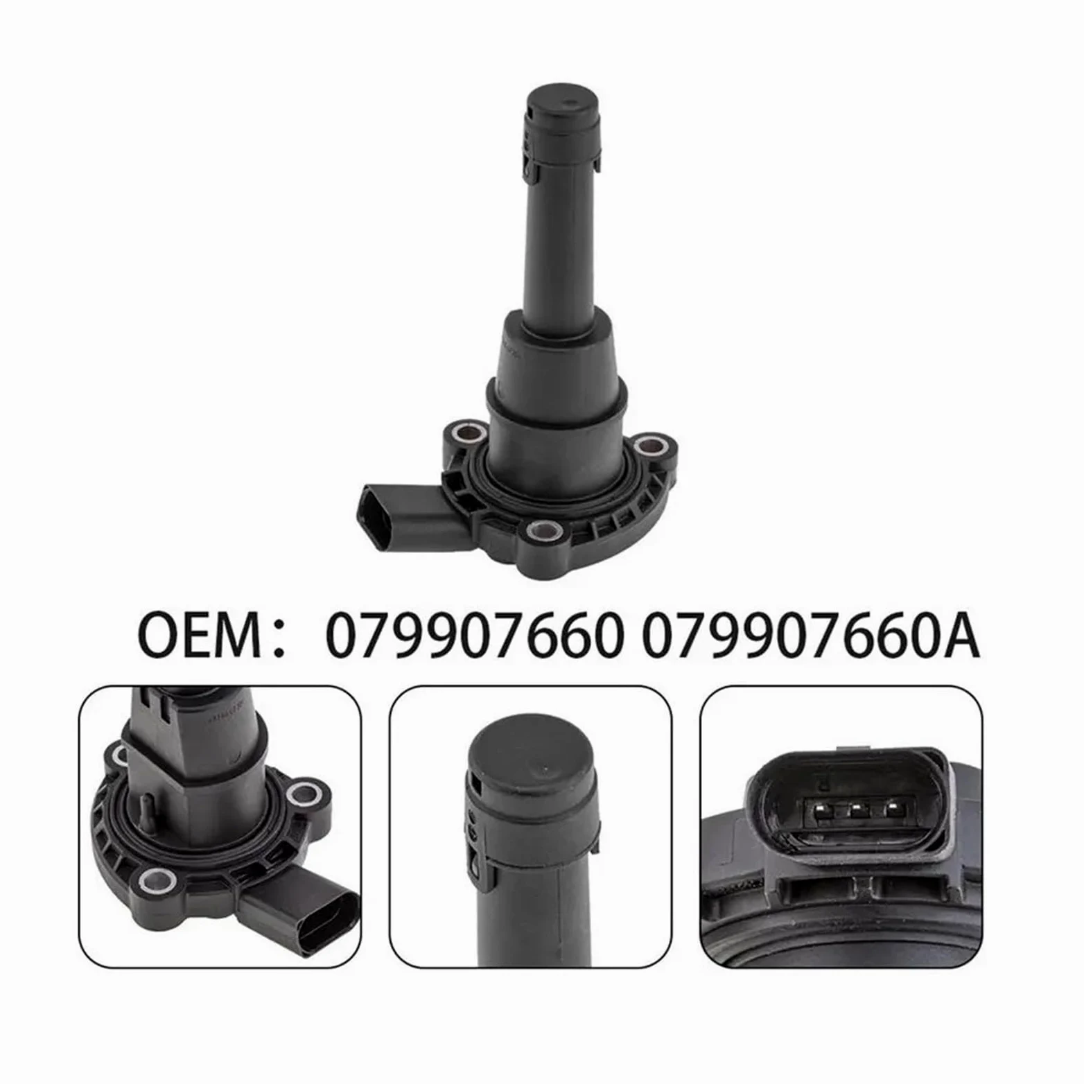 Sonda nivel aceite motor Compatible con A4/5/6/7/8L B8/9 C7 D4 Q5/7 Compatible con V&W Touareg Sensor de nivel de aceite de motor 079907660 079907660A